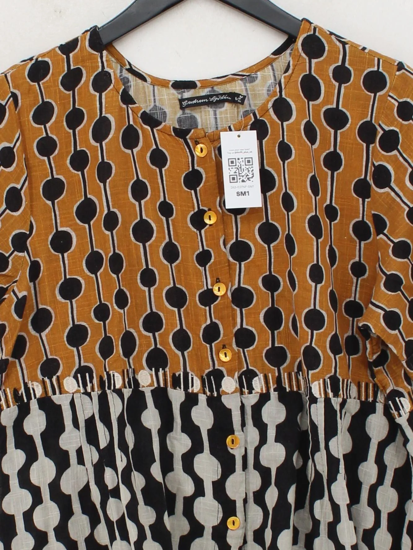 Gudrun Sjöden Women's Top M Brown 100% Cotton Basic - Image 3