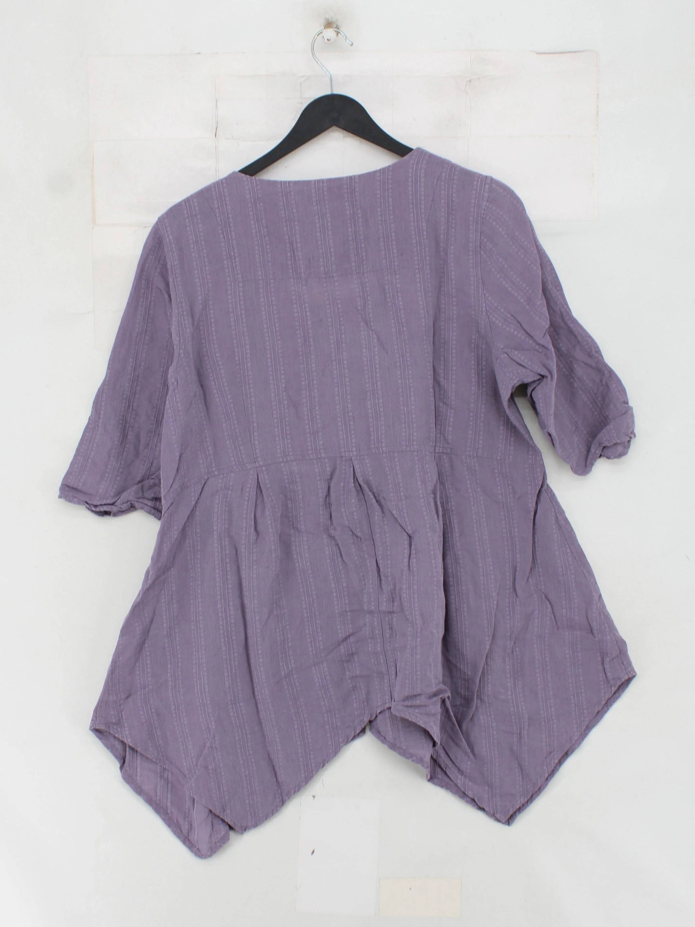 Gudrun Sjöden Women's Top M Purple Linen with Cotton Tunic - Image 2
