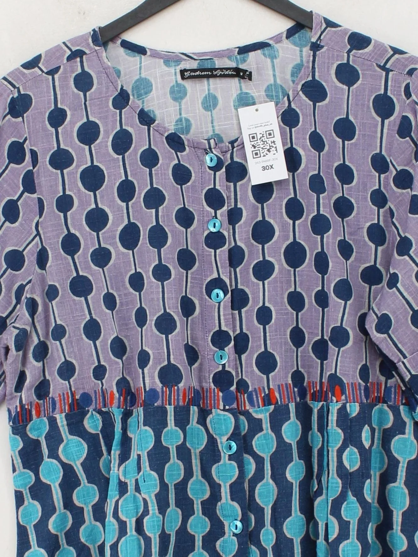 Gudrun Sjöden Women's Top UK 12 Multi 100% Cotton Basic - Image 3