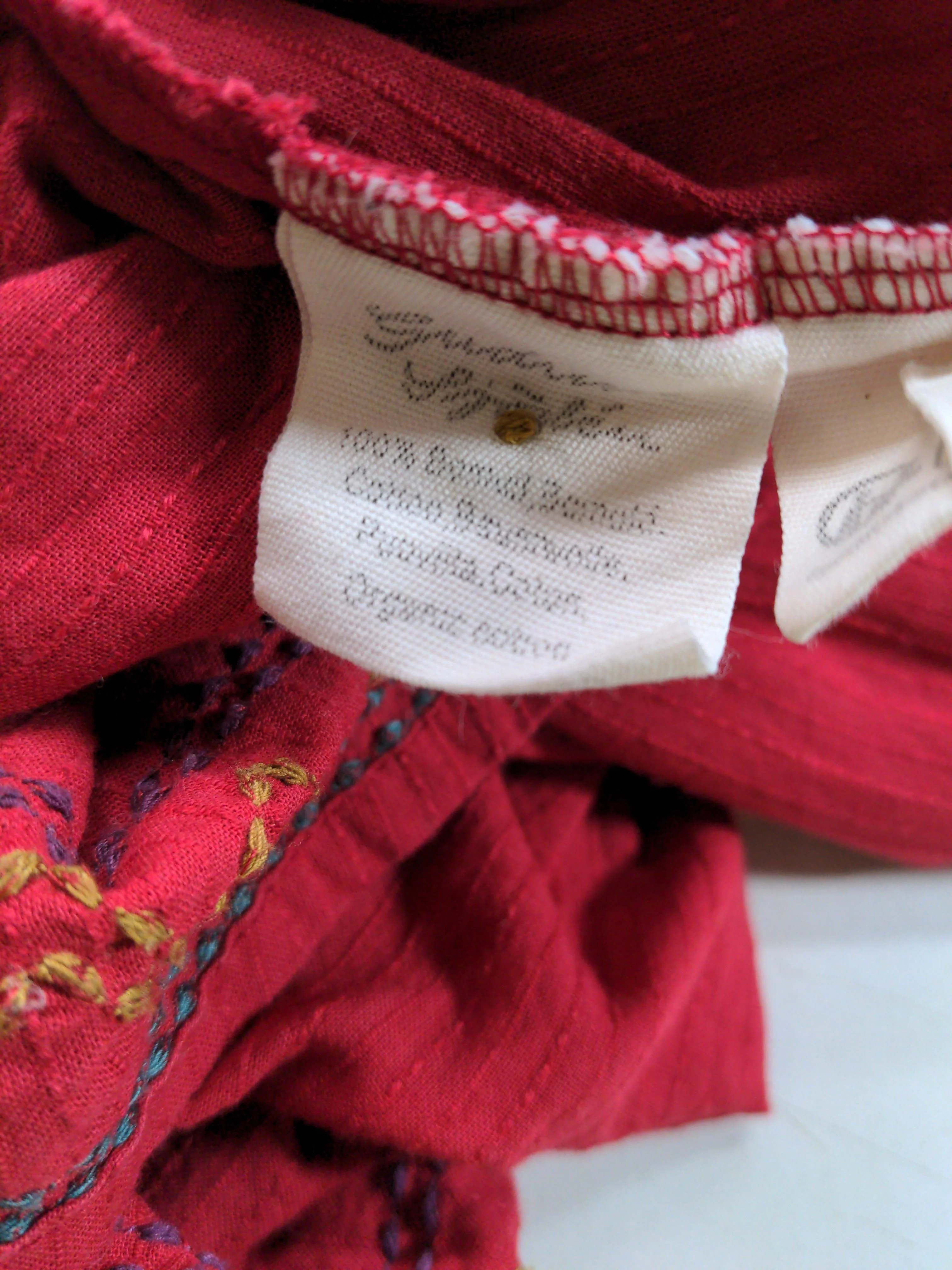 Gudrun Sjöden Women's Top XL Red Floral 100% Cotton Long Sleeve Round Neck Tunic - Image 6