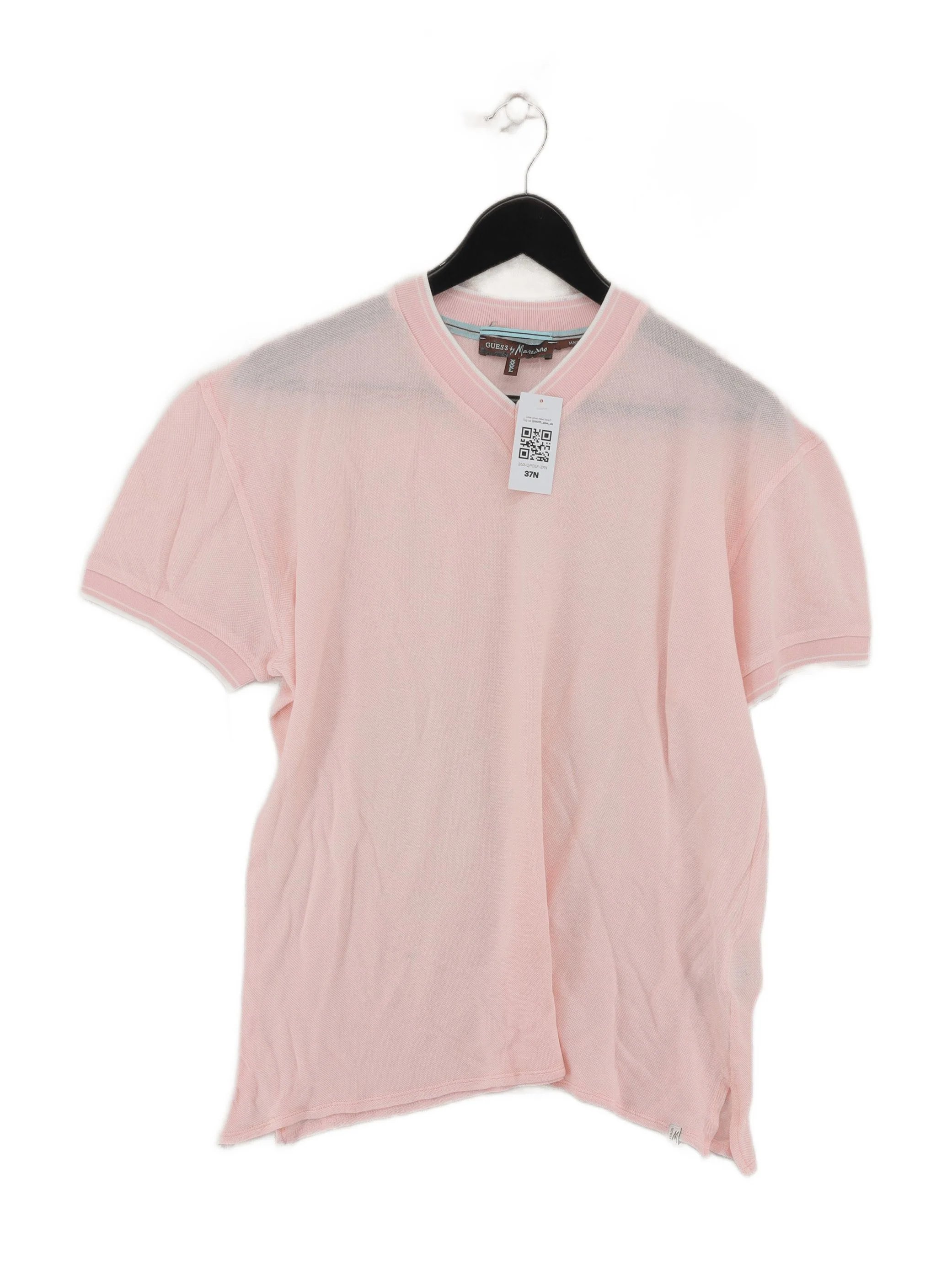 Guess By Marciano Men's Polo L Pink Viscose with Elastane Basic