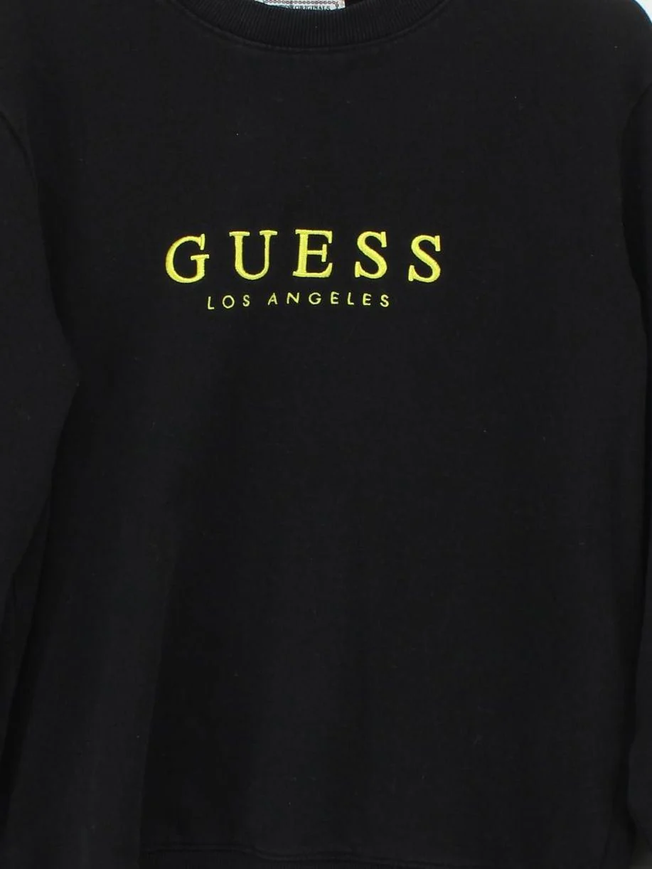 Guess Jeans Men's Hoodie M Black Graphic 100% Cotton Pullover - Image 3
