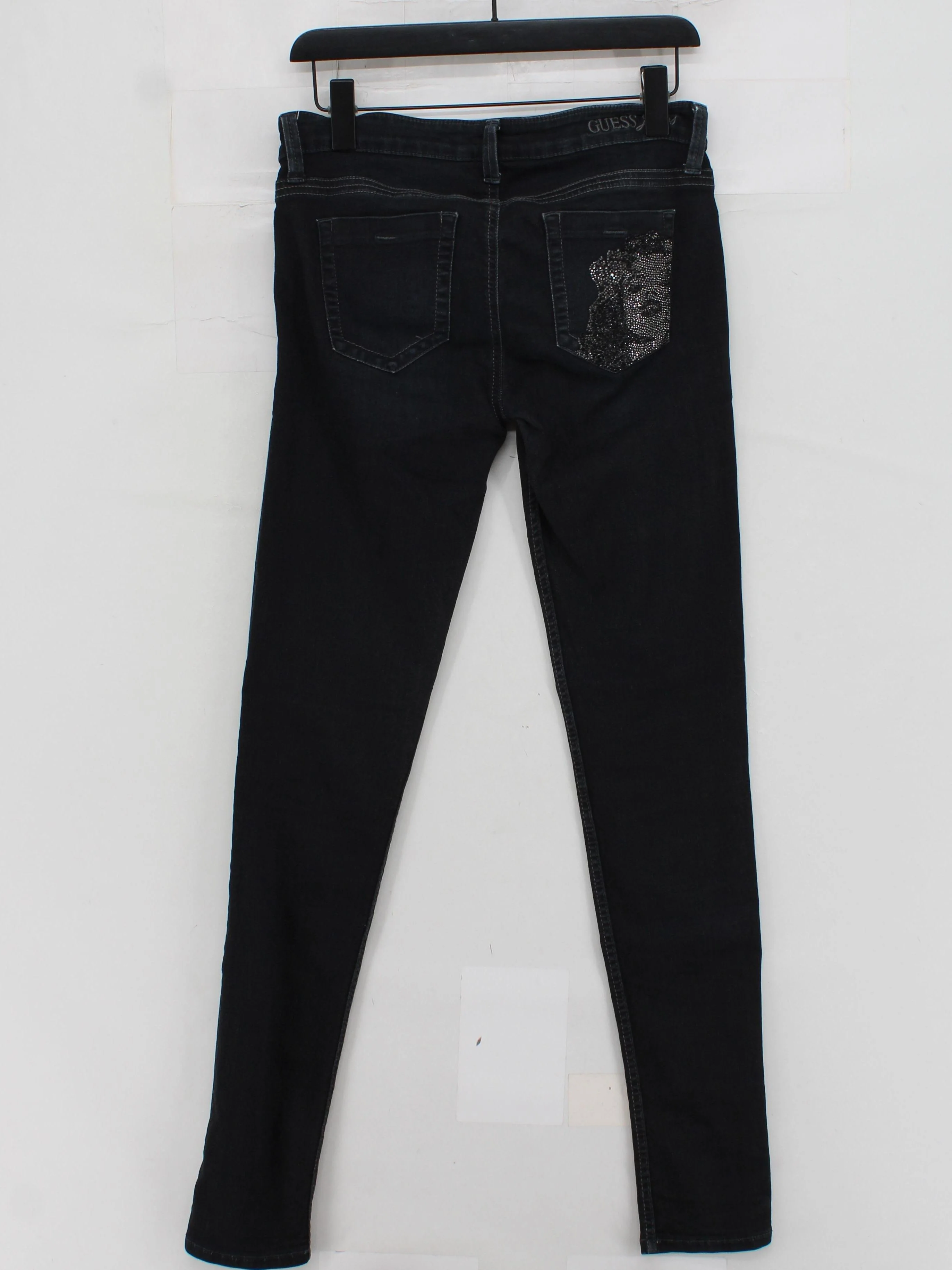 Guess Jeans Women's Jeans W 27 in Black Cotton with Polyester, Spandex Skinny - Image 2