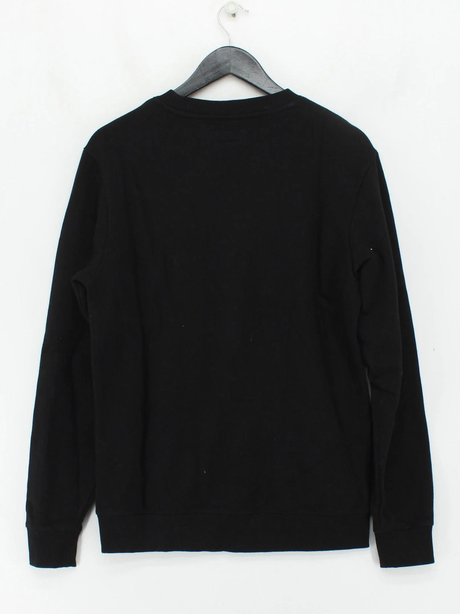Guess Men's Jumper S Black Cotton with Polyester Crew Neck Pullover - Image 2