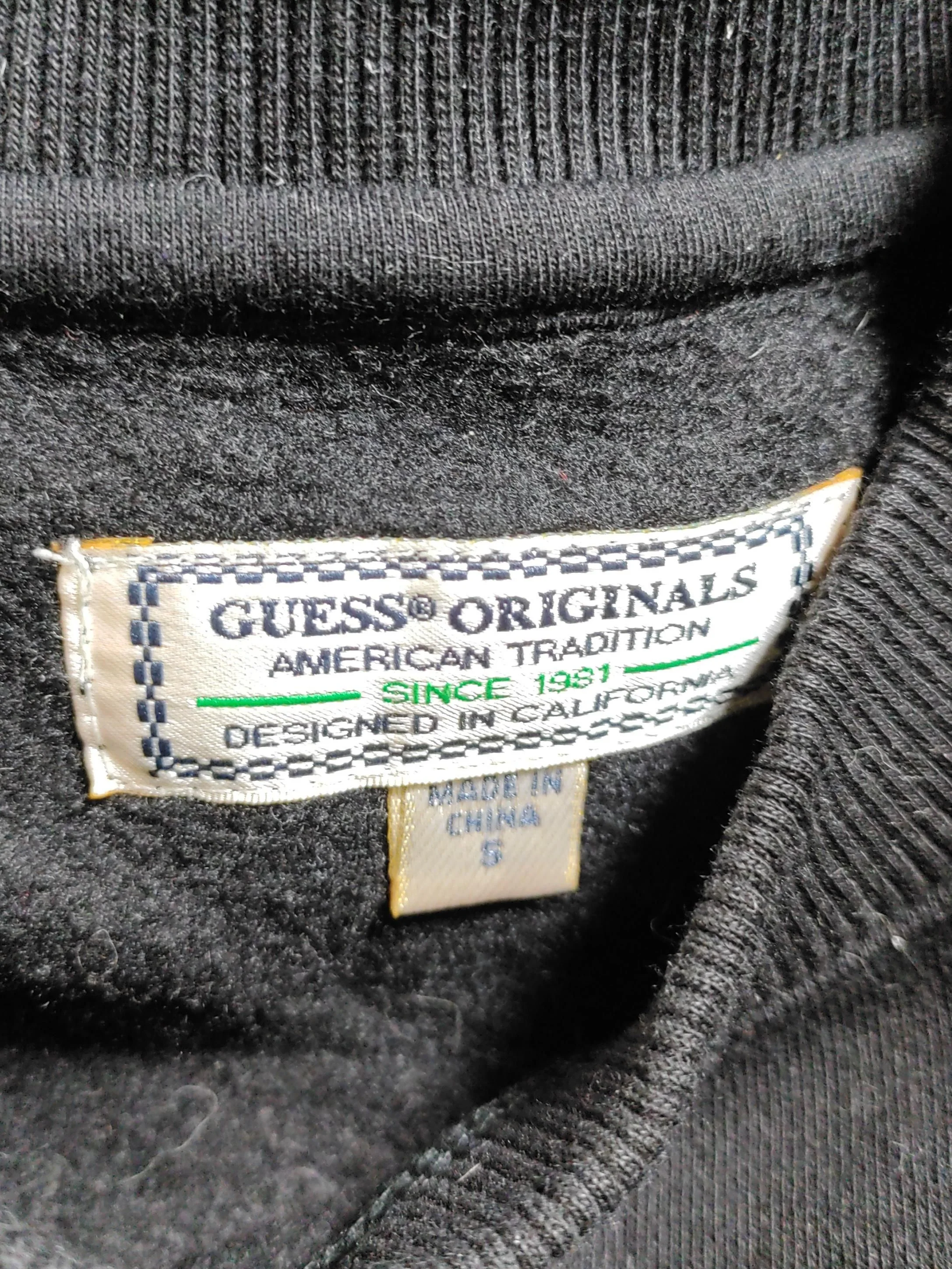 Guess Men's Jumper S Black Cotton with Polyester Crew Neck Pullover - Image 5