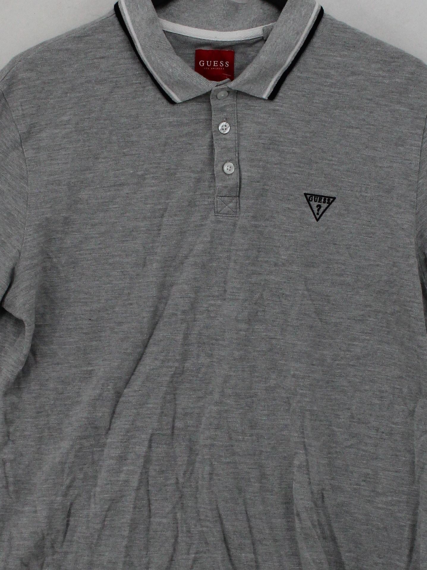 Guess Men's Polo XL Grey Cotton with Viscose Basic - Image 3