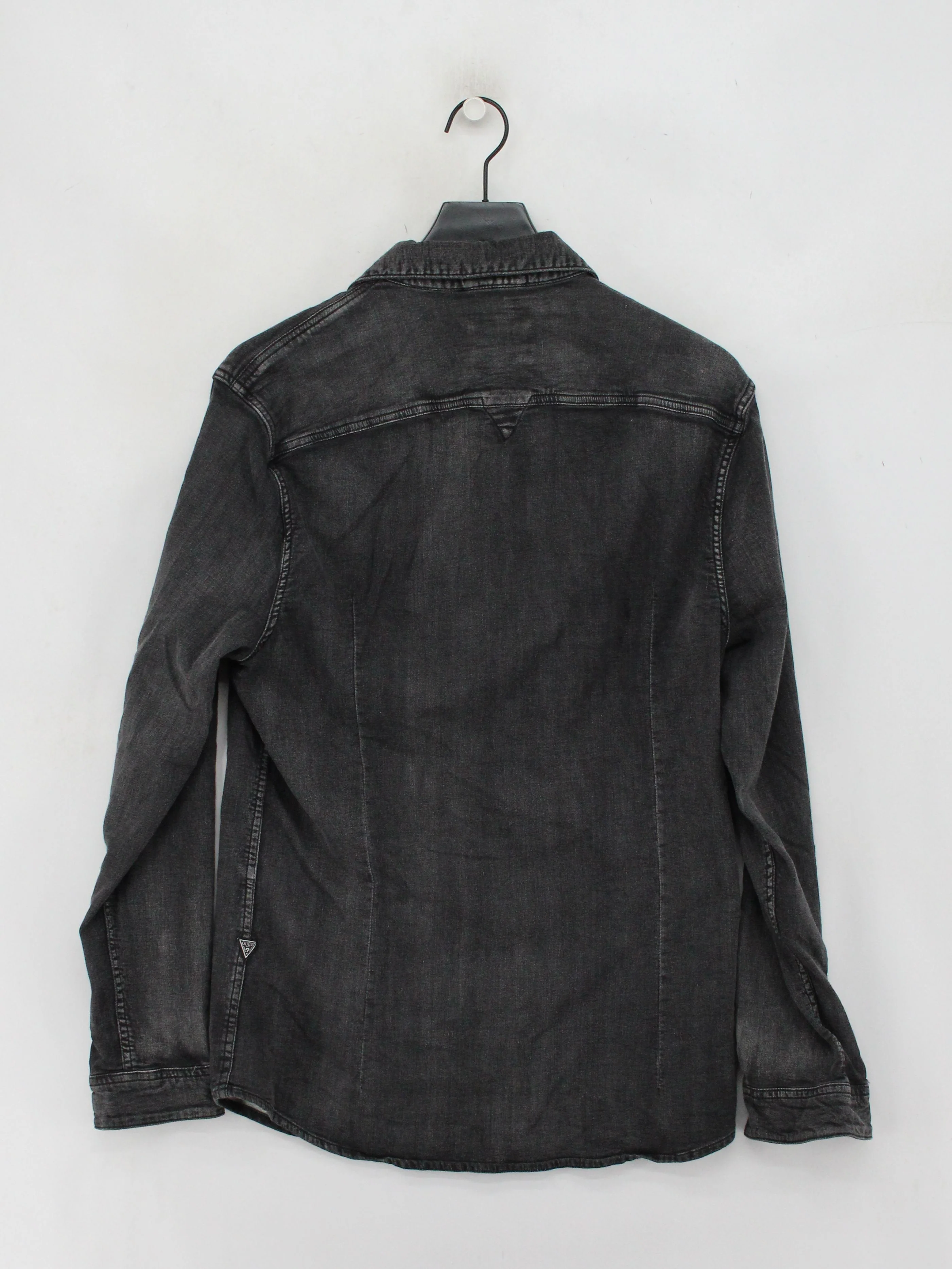 Guess Men's Shirt L Grey Cotton with Elastane Basic - Image 2