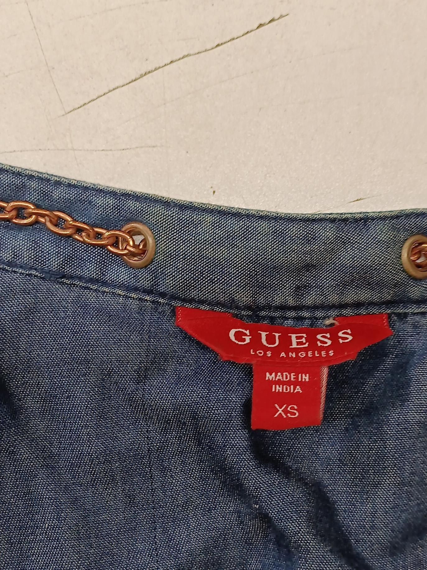 Guess Shirt Mini Dress UK6 in Blue - Image 5