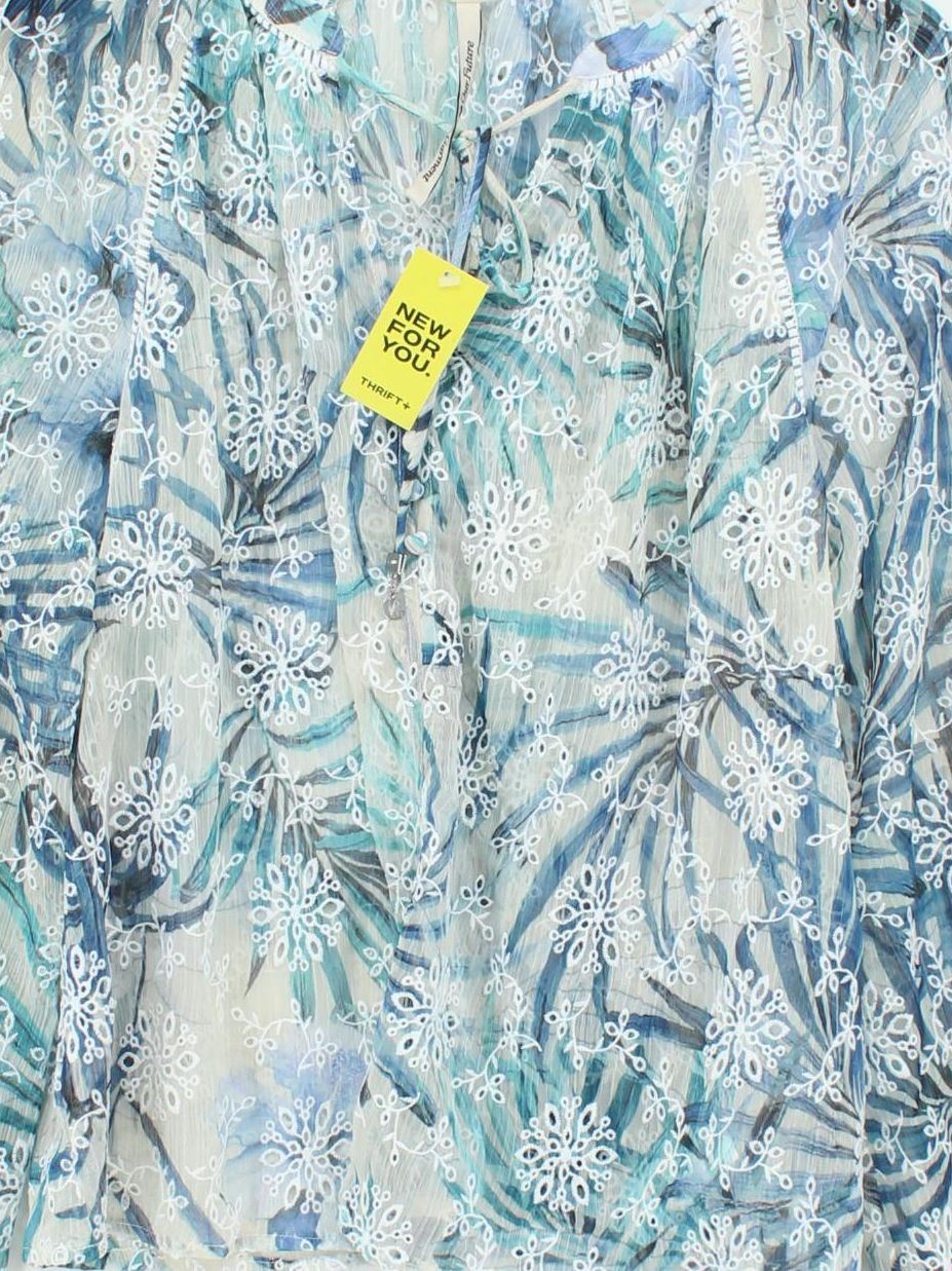 Guess Women's Blouse M Multi Floral 100% Polyester Long Sleeve Round Neck Basic - Image 3