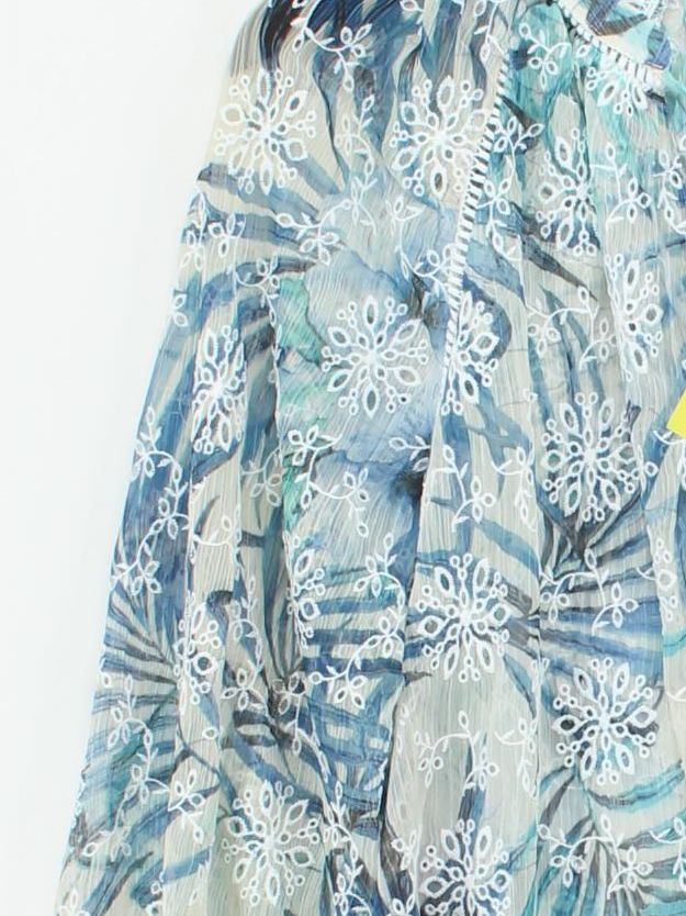 Guess Women's Blouse M Multi Floral 100% Polyester Long Sleeve Round Neck Basic - Image 4