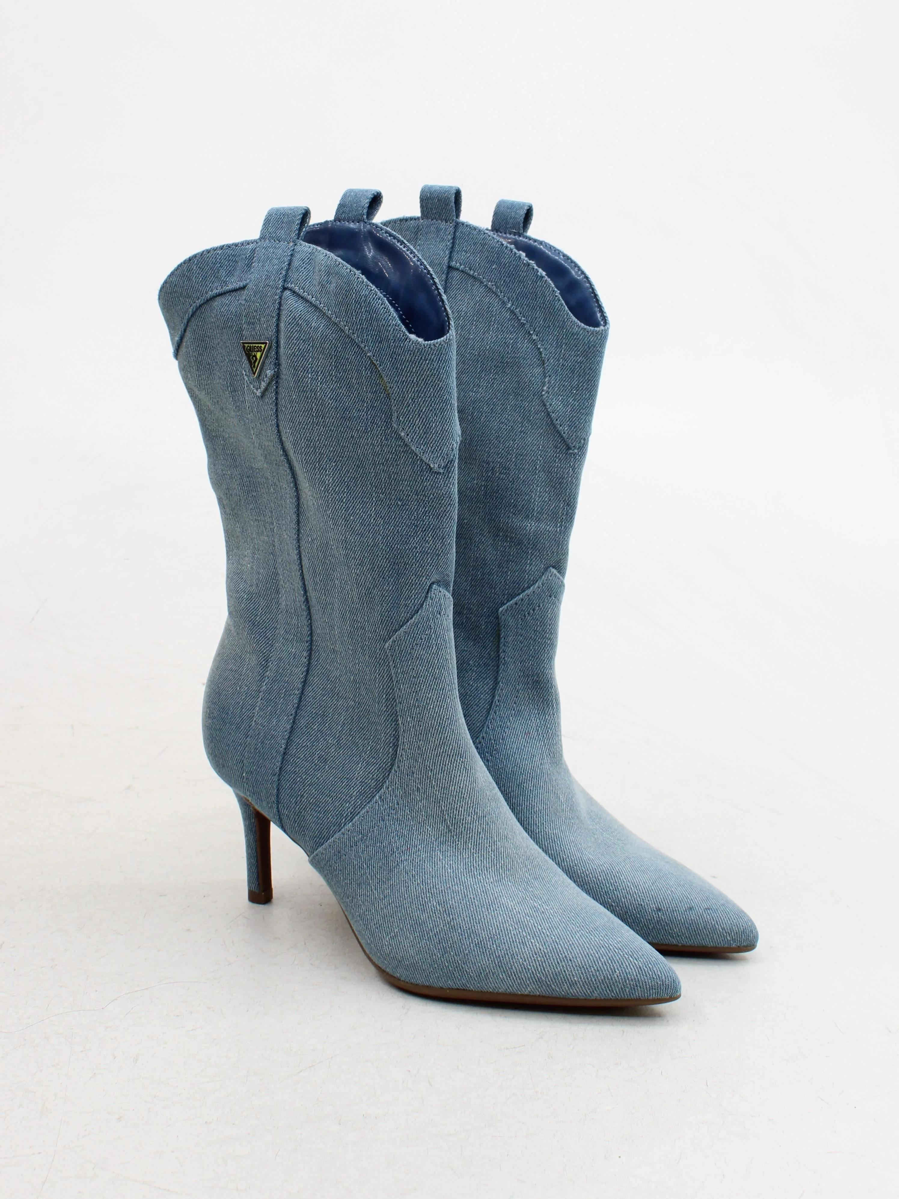 Guess Women's Boots UK 5.5 Blue 100% Cotton Cowboy - Image 4
