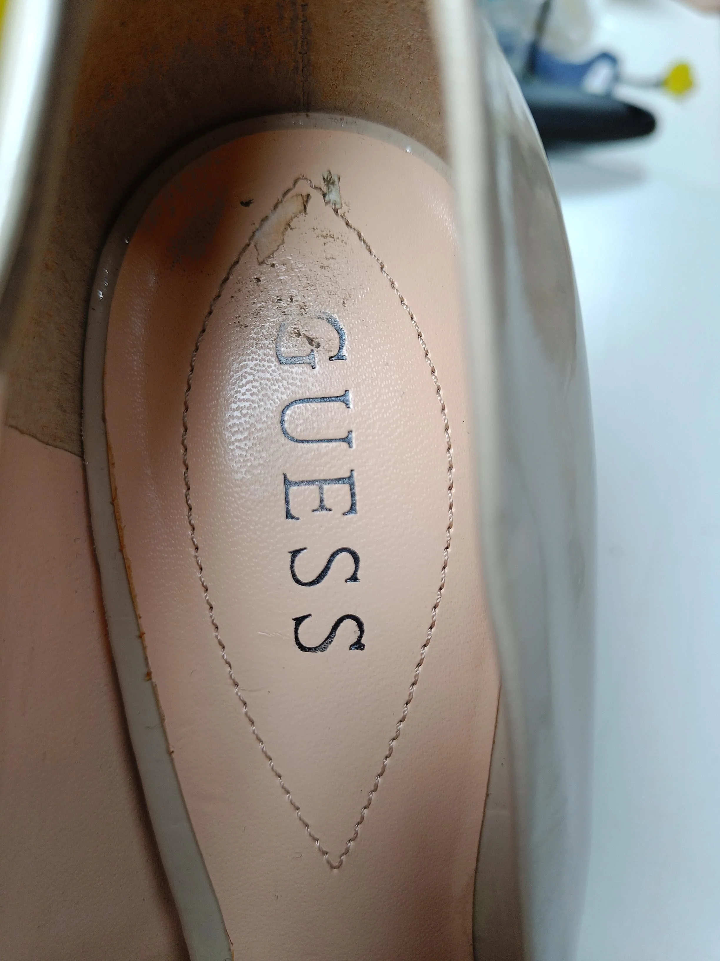 Guess Women's Heels UK 10 Cream 100% Faux Leather Platform - Image 10