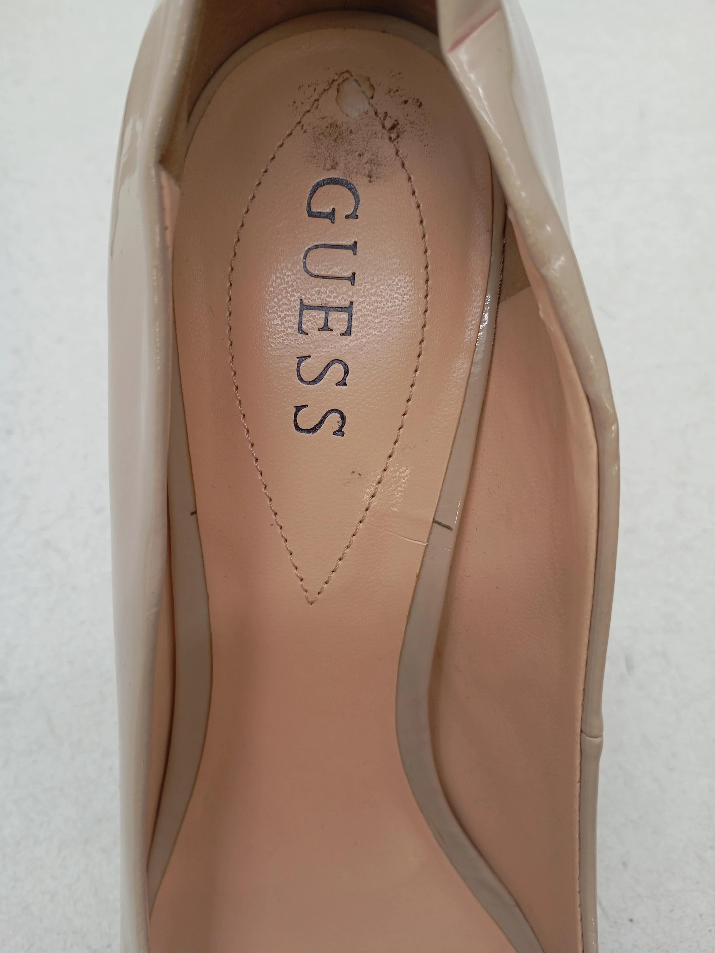 Guess Women's Heels UK 10 Cream 100% Faux Leather Platform - Image 6