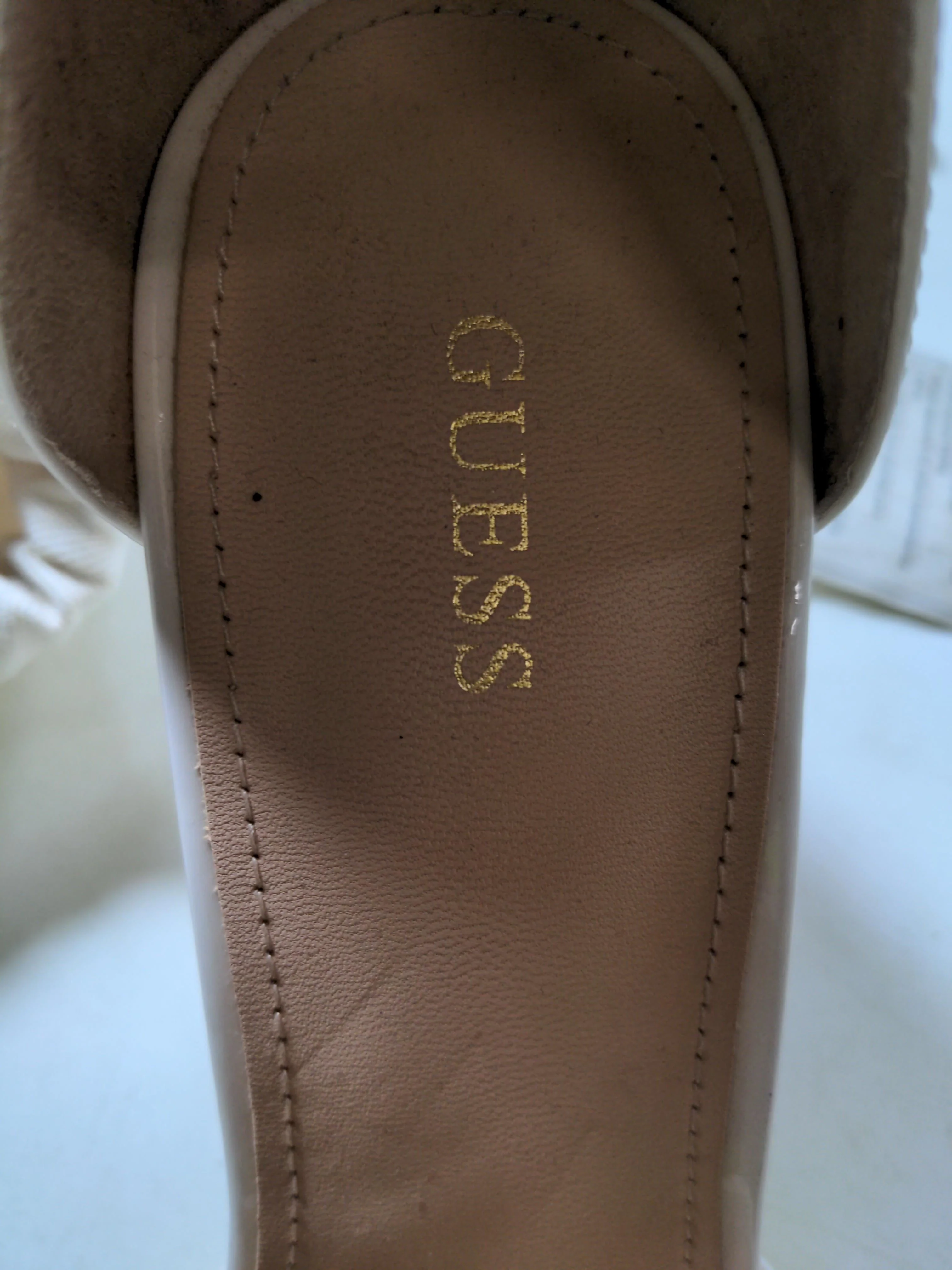 Guess Women's Heels UK 7 Cream 100% Faux Leather Court - Image 8
