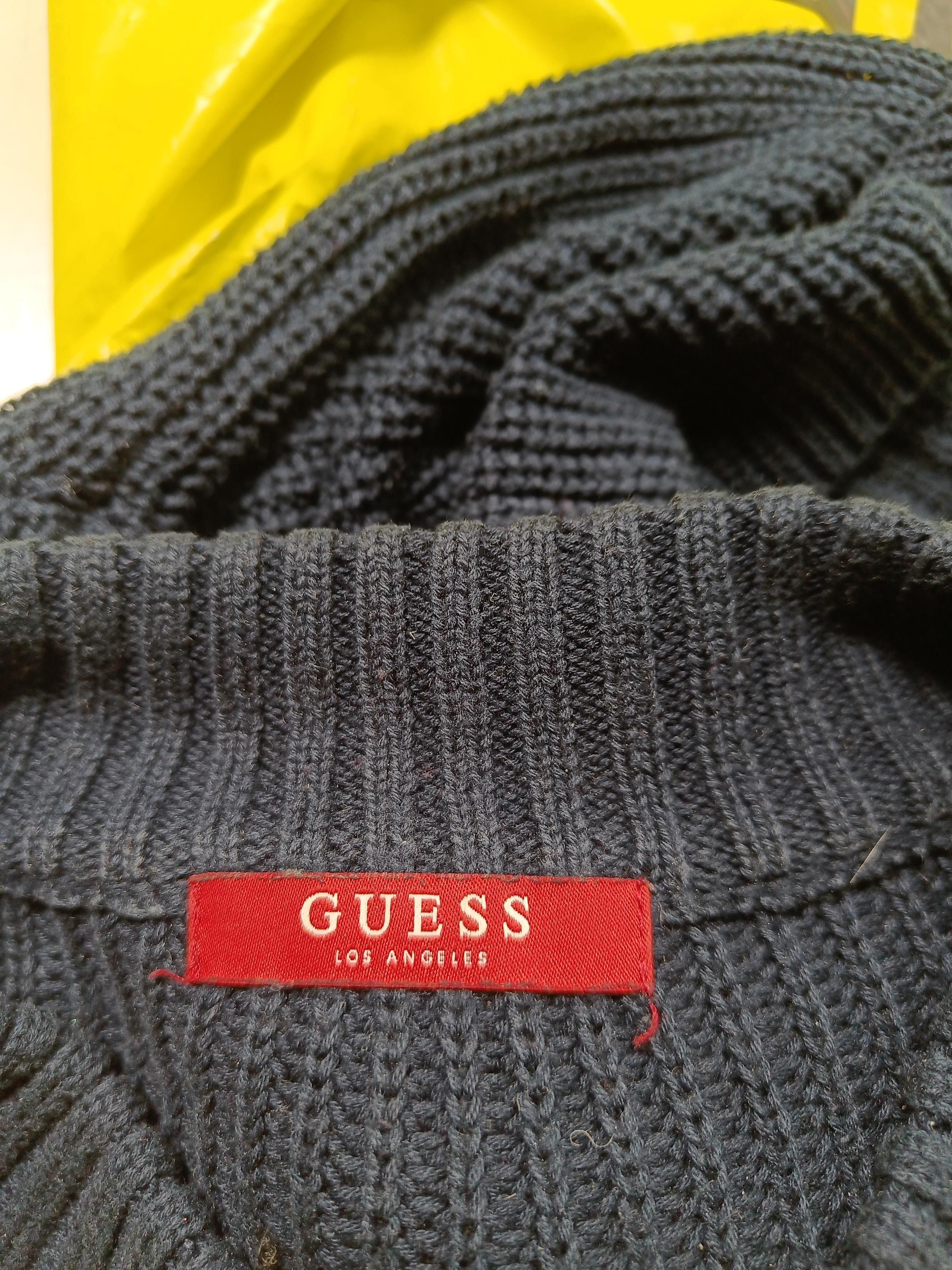 Guess Women's Jumper XS Blue Cotton with Acrylic High Neck Pullover - Image 5
