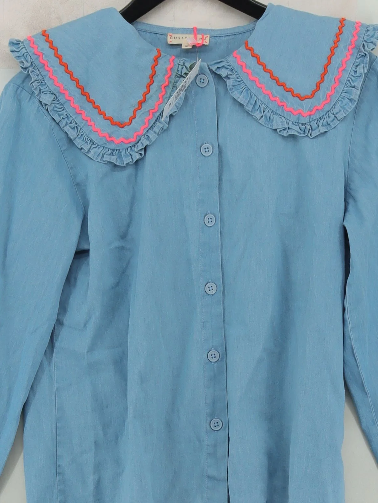 Gussy And Lou Women's Shirt M Blue 100% Cotton Basic New with tags - Image 3