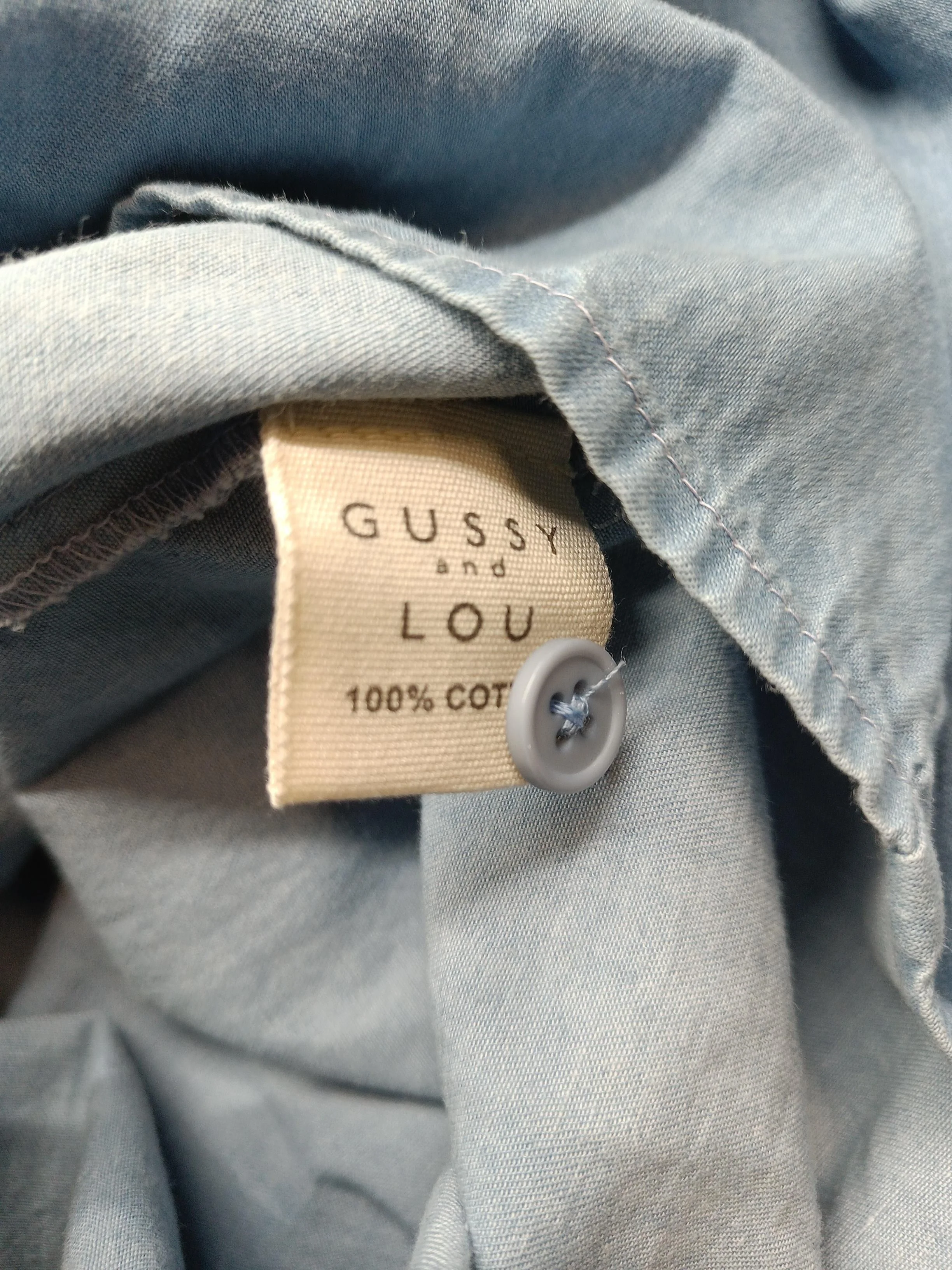 Gussy And Lou Women's Shirt M Blue 100% Cotton Basic New with tags - Image 6