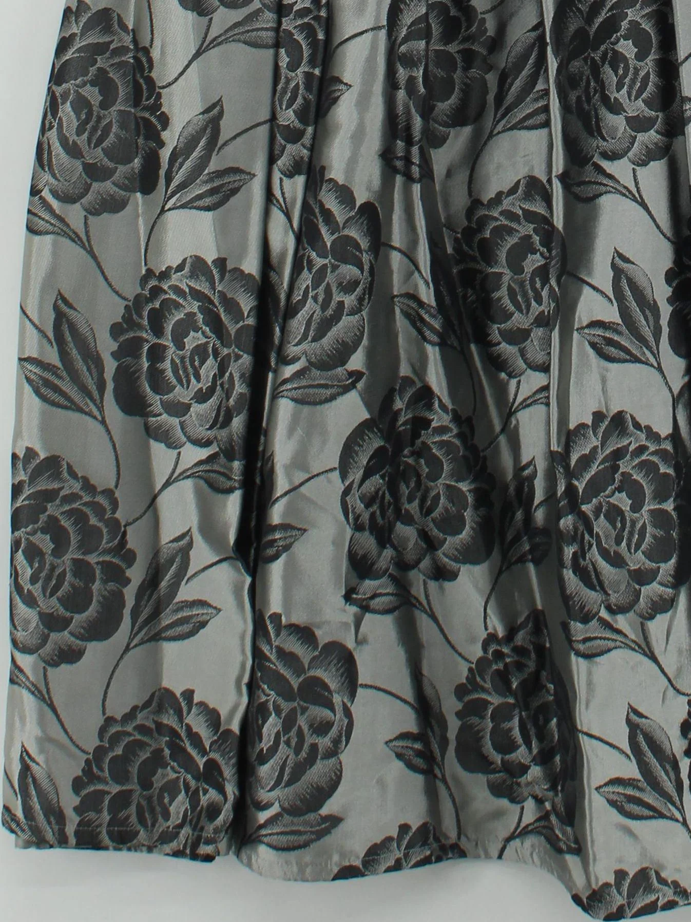 Guy Laroche Women's Maxi Skirt UK 8 Grey Floral Acetate with Silk Long Maxi - Image 4