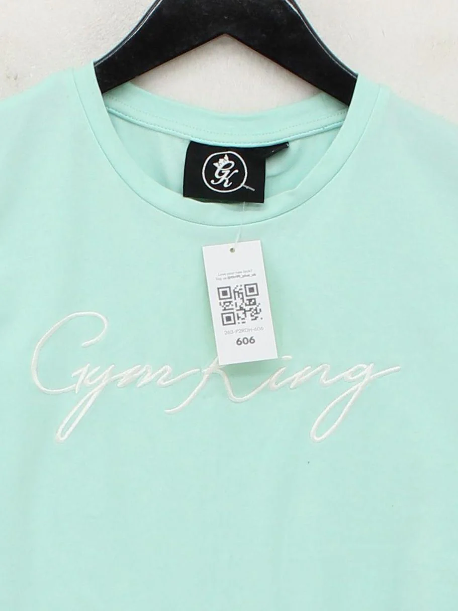 Gym King Women's T-Shirt UK 12 Green Cotton with Elastane Basic - Image 3