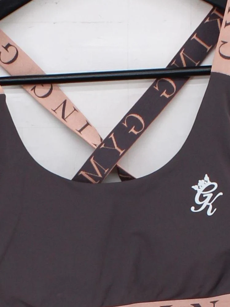 Gym King Women's T-Shirt UK 6 Brown Nylon with Elastane Sleeveless Basic - Image 3