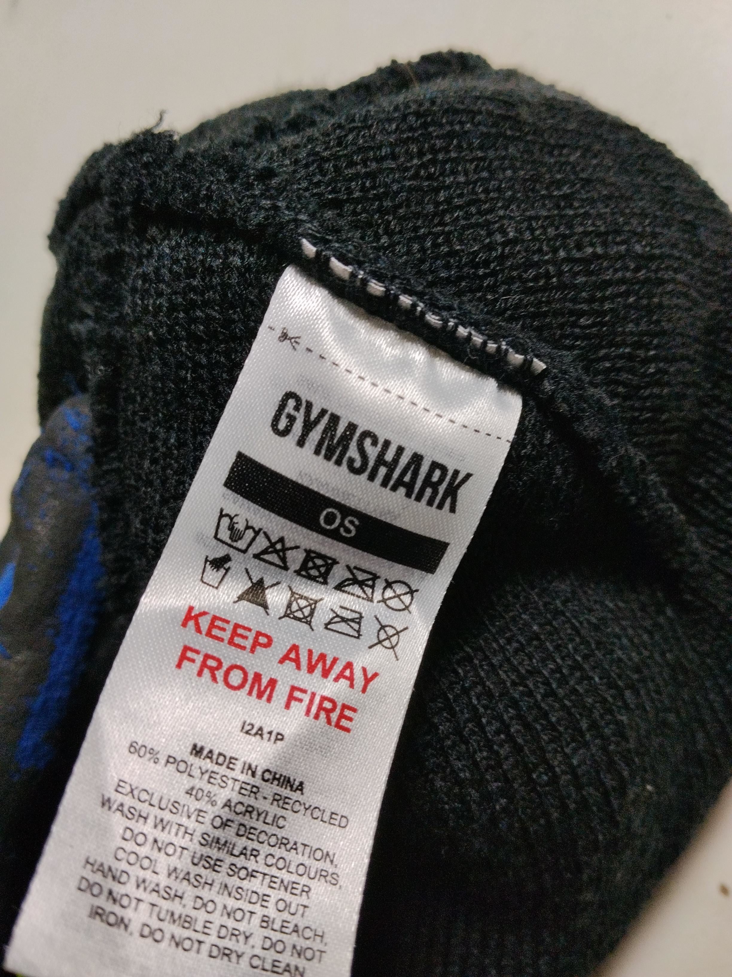 Gymshark Men's Hat M Black Polyester with Acrylic Beanie - Image 5