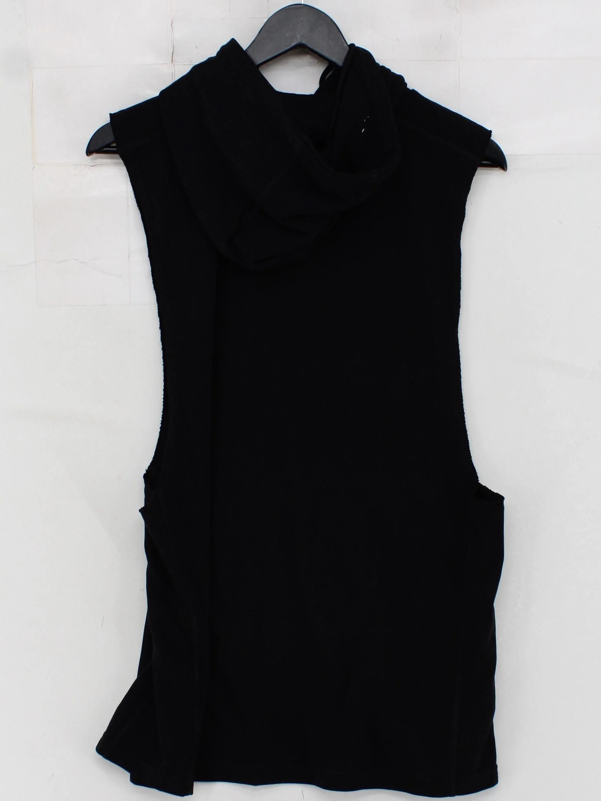 Gymshark Men's Hoodie L Black Graphic Cotton with Polyester Vest - Image 2