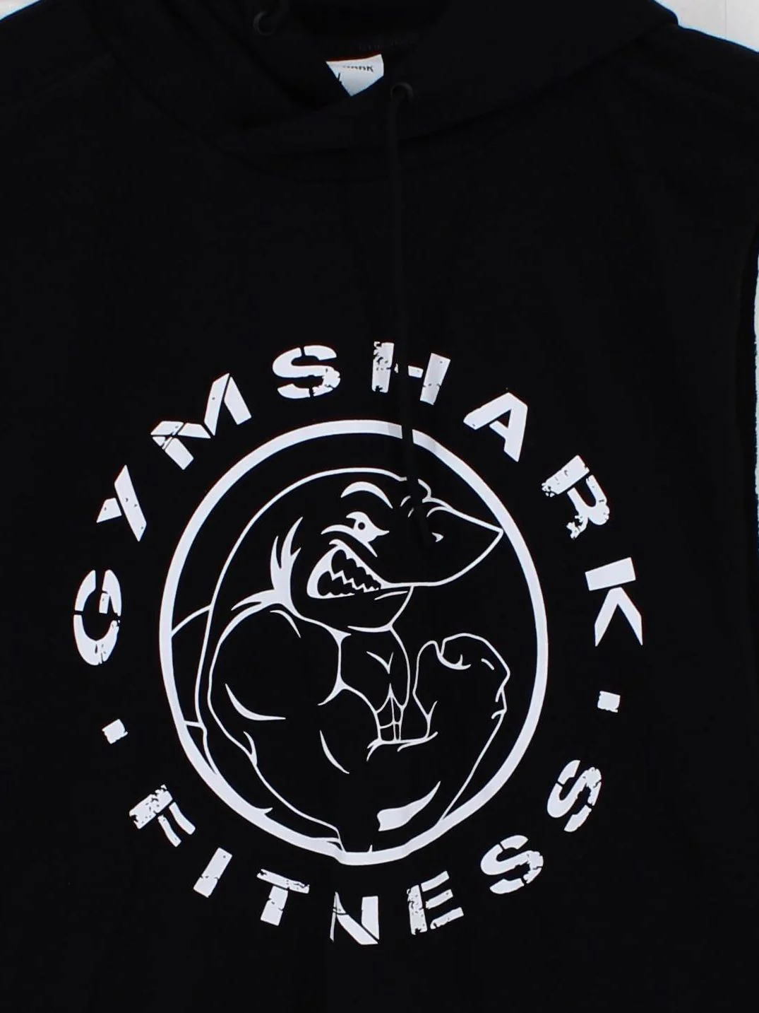 Gymshark Men's Hoodie L Black Graphic Cotton with Polyester Vest - Image 3