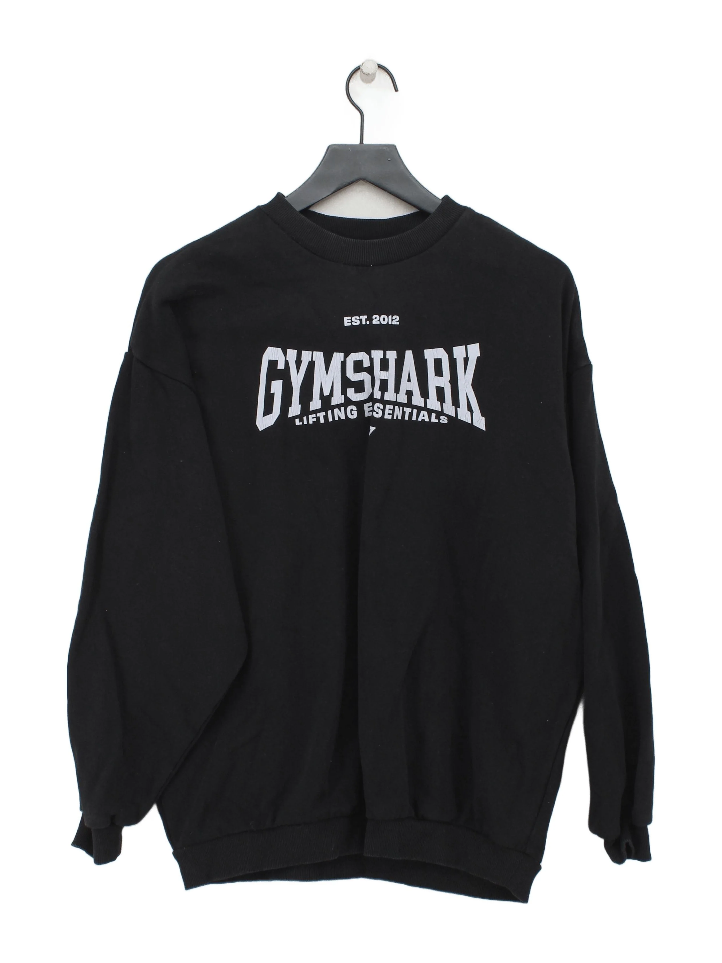 Gymshark Men's Hoodie S Black Graphic 100% Cotton Pullover