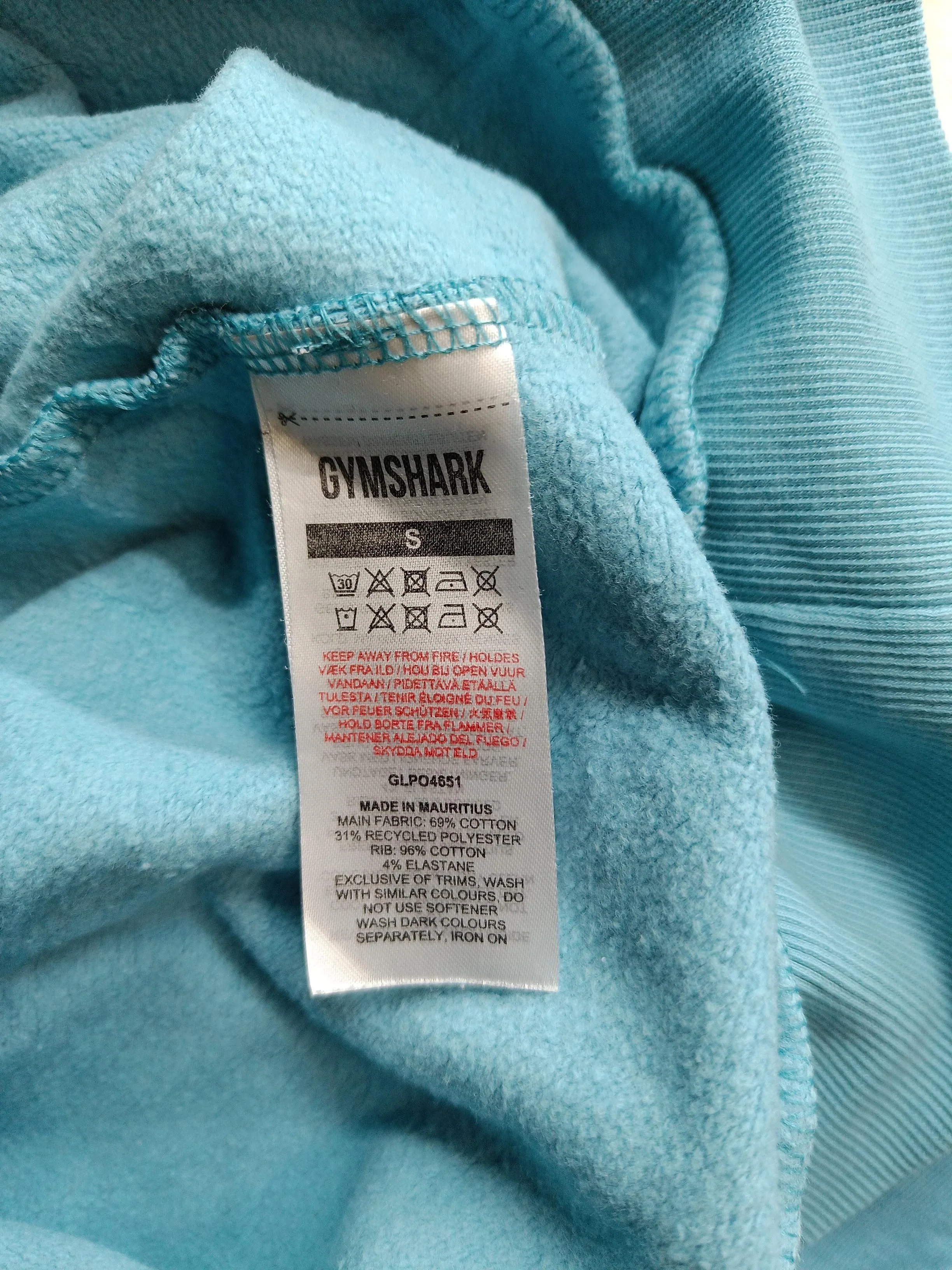 Gymshark Men's Hoodie S Blue Cotton with Polyester, Elastane Pullover - Image 6