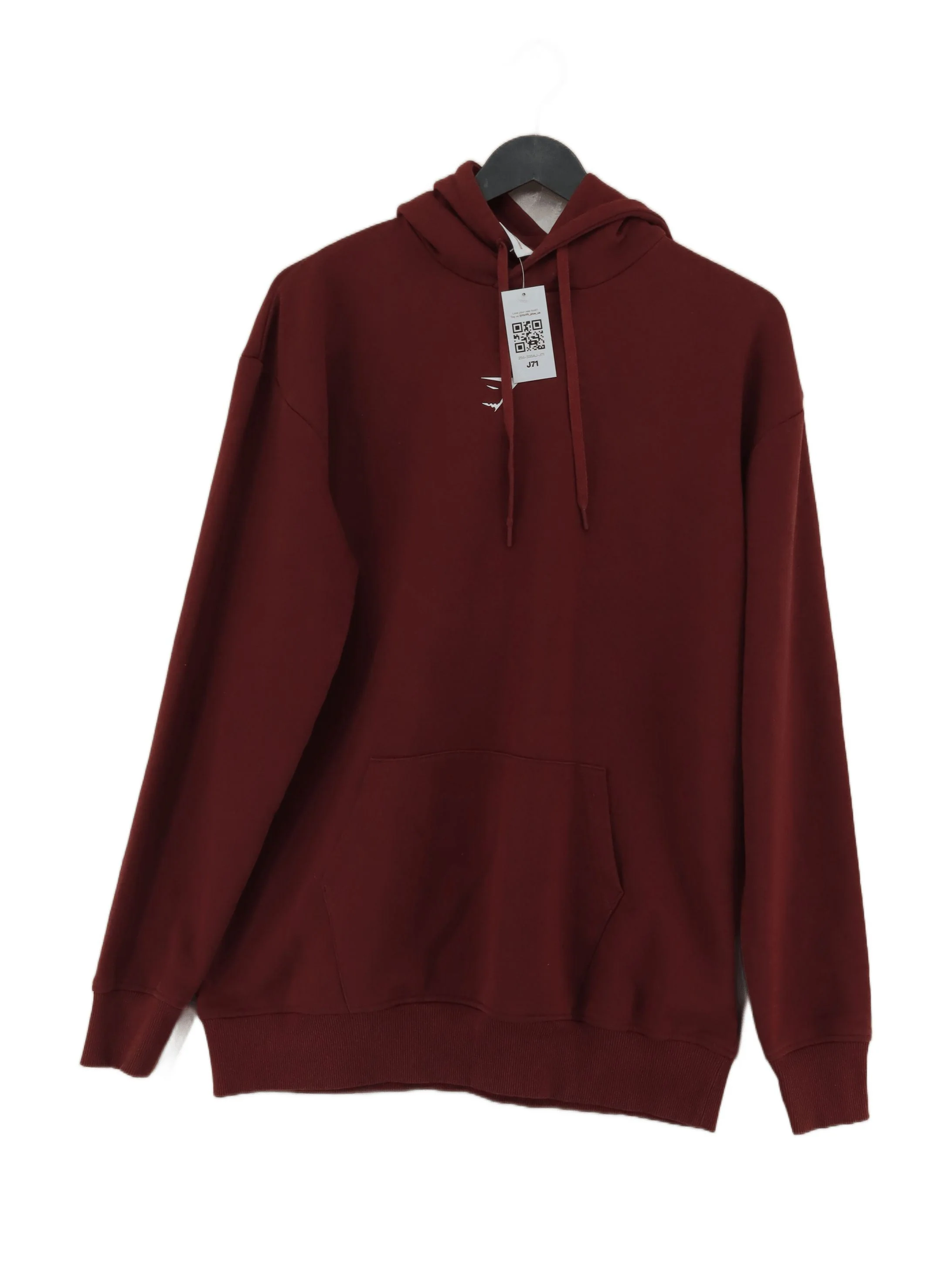 Gymshark Men's Hoodie S Red Cotton with Polyester Pullover