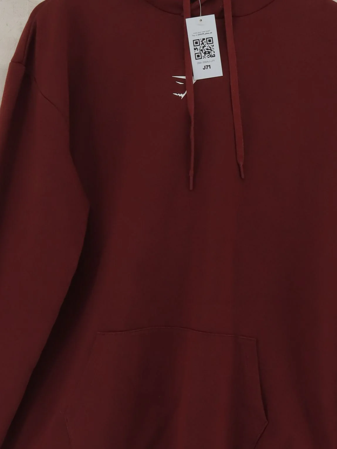 Gymshark Men's Hoodie S Red Cotton with Polyester Pullover - Image 3
