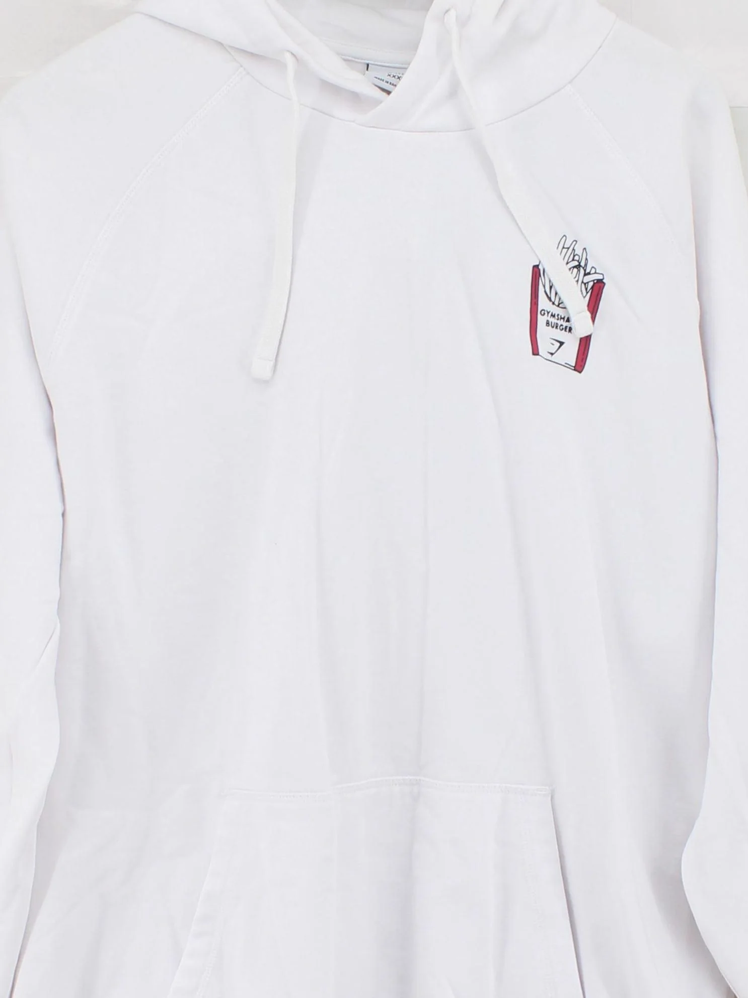 Gymshark Men's Hoodie XXXL White Graphic Cotton with Polyester Pullover - Image 3