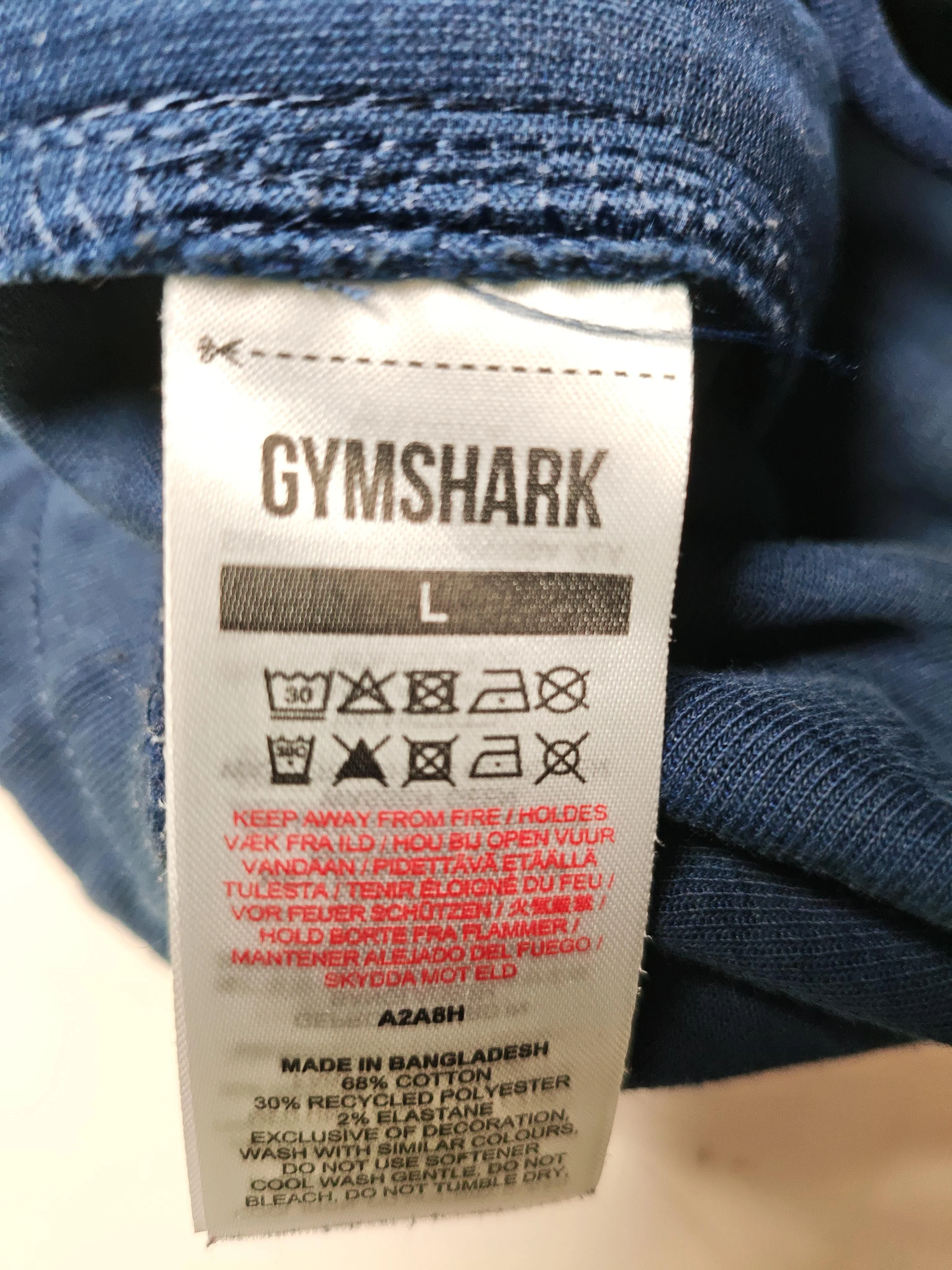 Gymshark Men's Shorts L Blue Cotton with Polyester, Elastane Sweat - Image 6