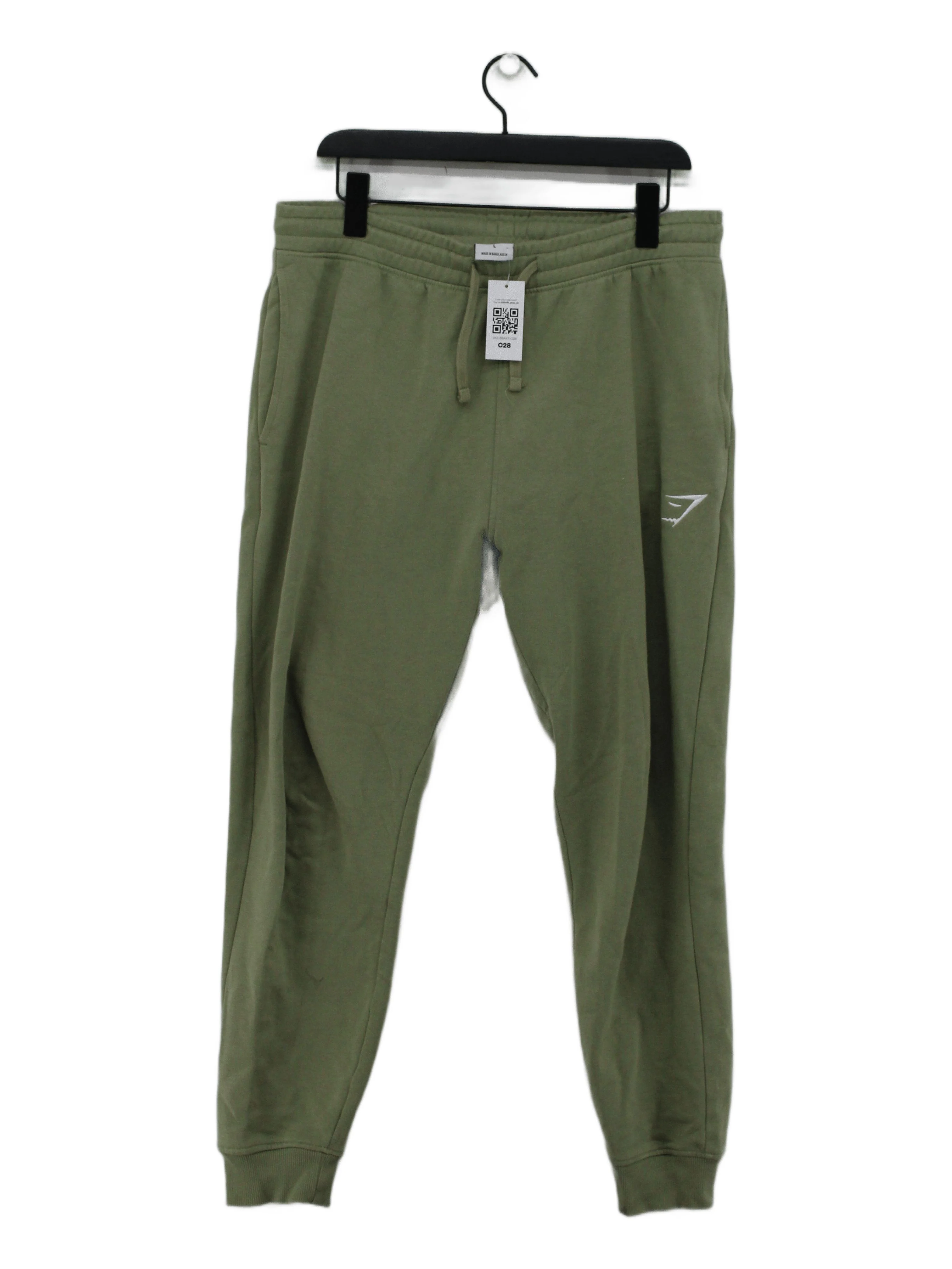Gymshark Men's Sports Bottoms L Green Cotton with Polyester Sweatpants