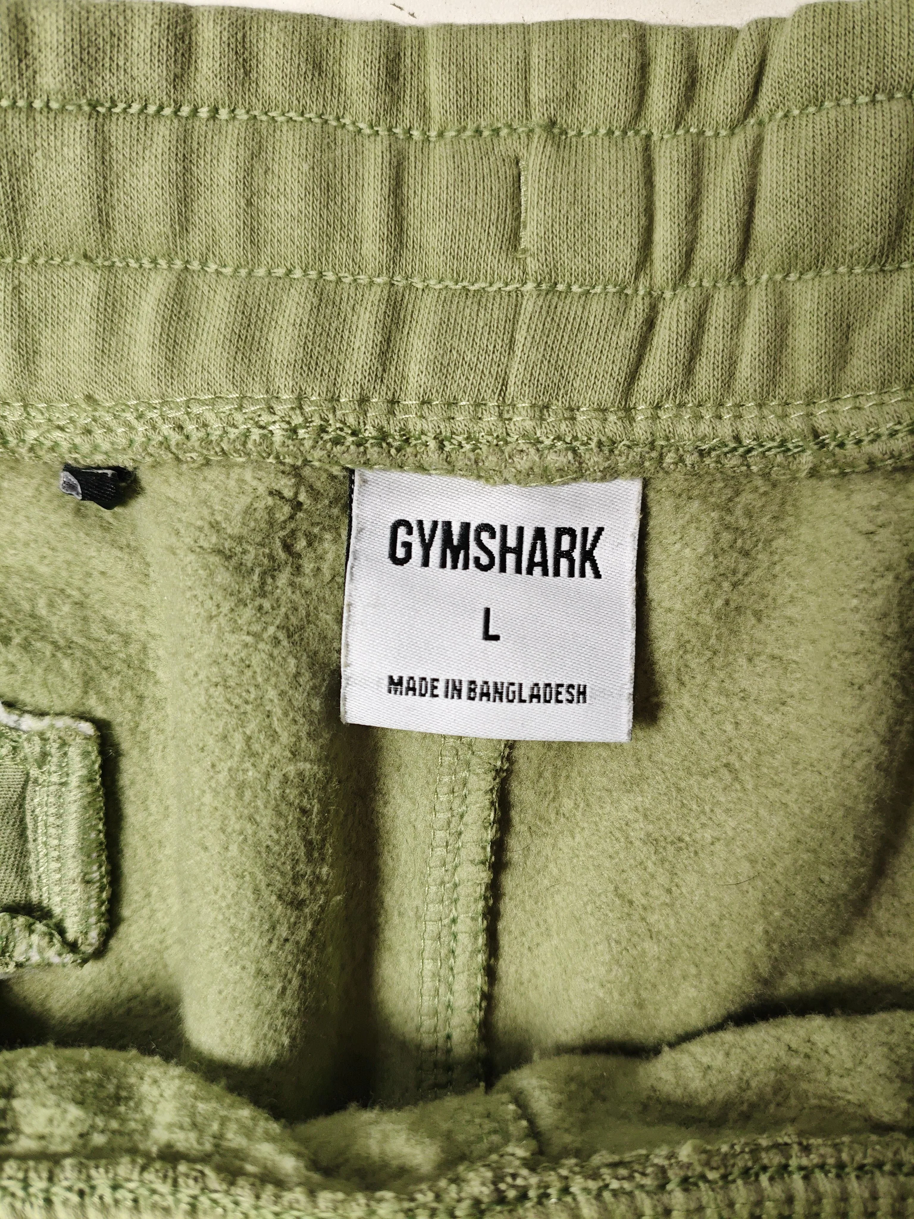 Gymshark Men's Sports Bottoms L Green Cotton with Polyester Sweatpants - Image 6