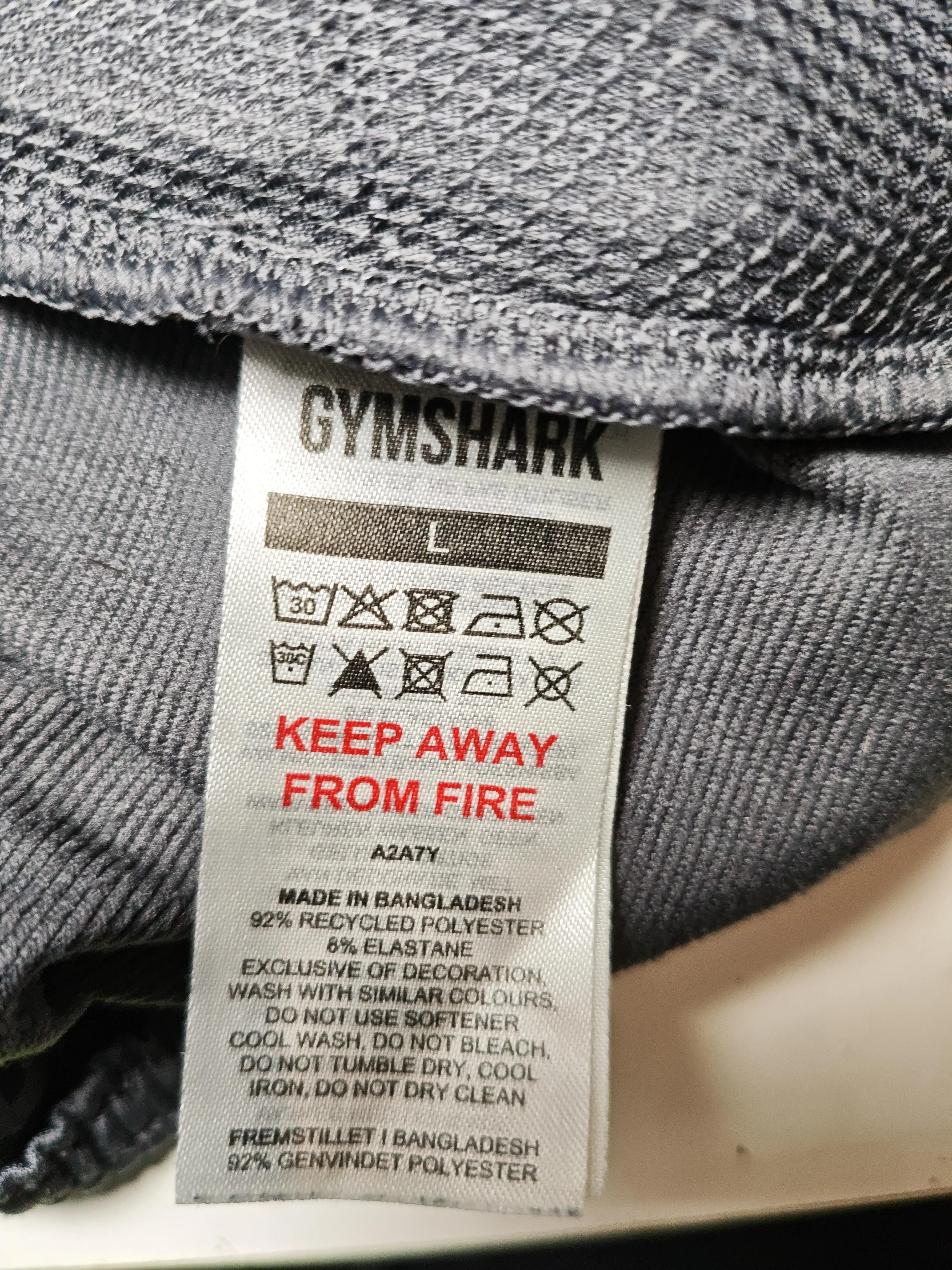 Gymshark Men's Sports Bottoms L Grey Polyester with Elastane Sweatpants - Image 7