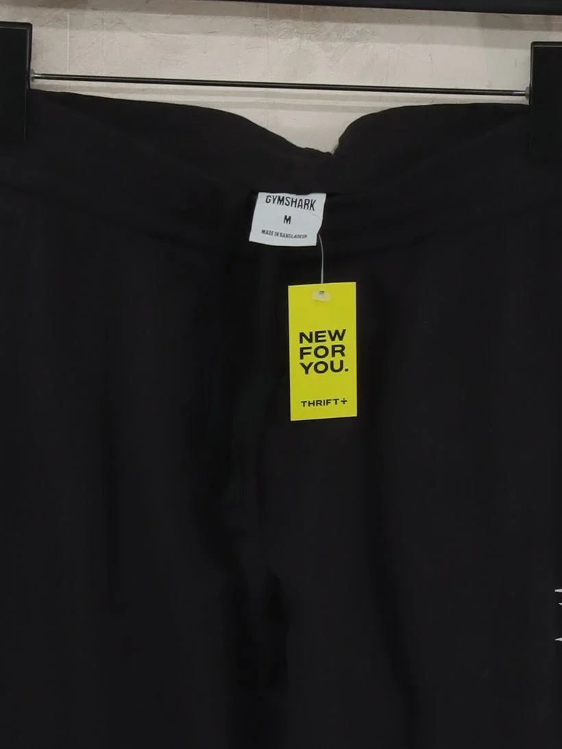 Gymshark Men's Sports Bottoms M Black Cotton with Polyester Sweatpants - Image 3