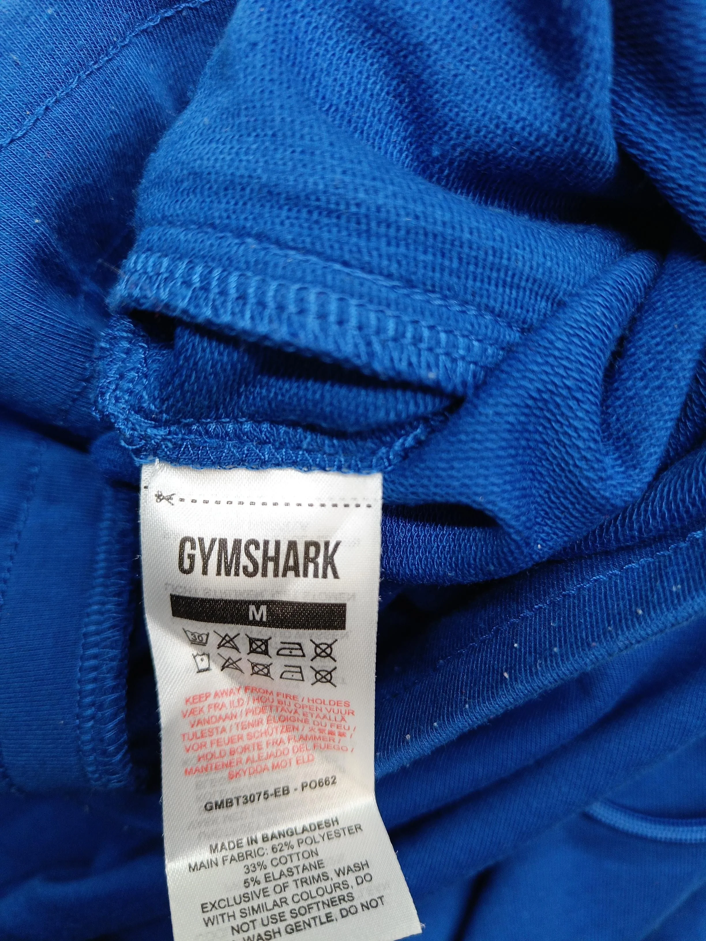 Gymshark Men's Sports Bottoms M Blue Polyester with Cotton, Elastane Sweatpants - Image 6