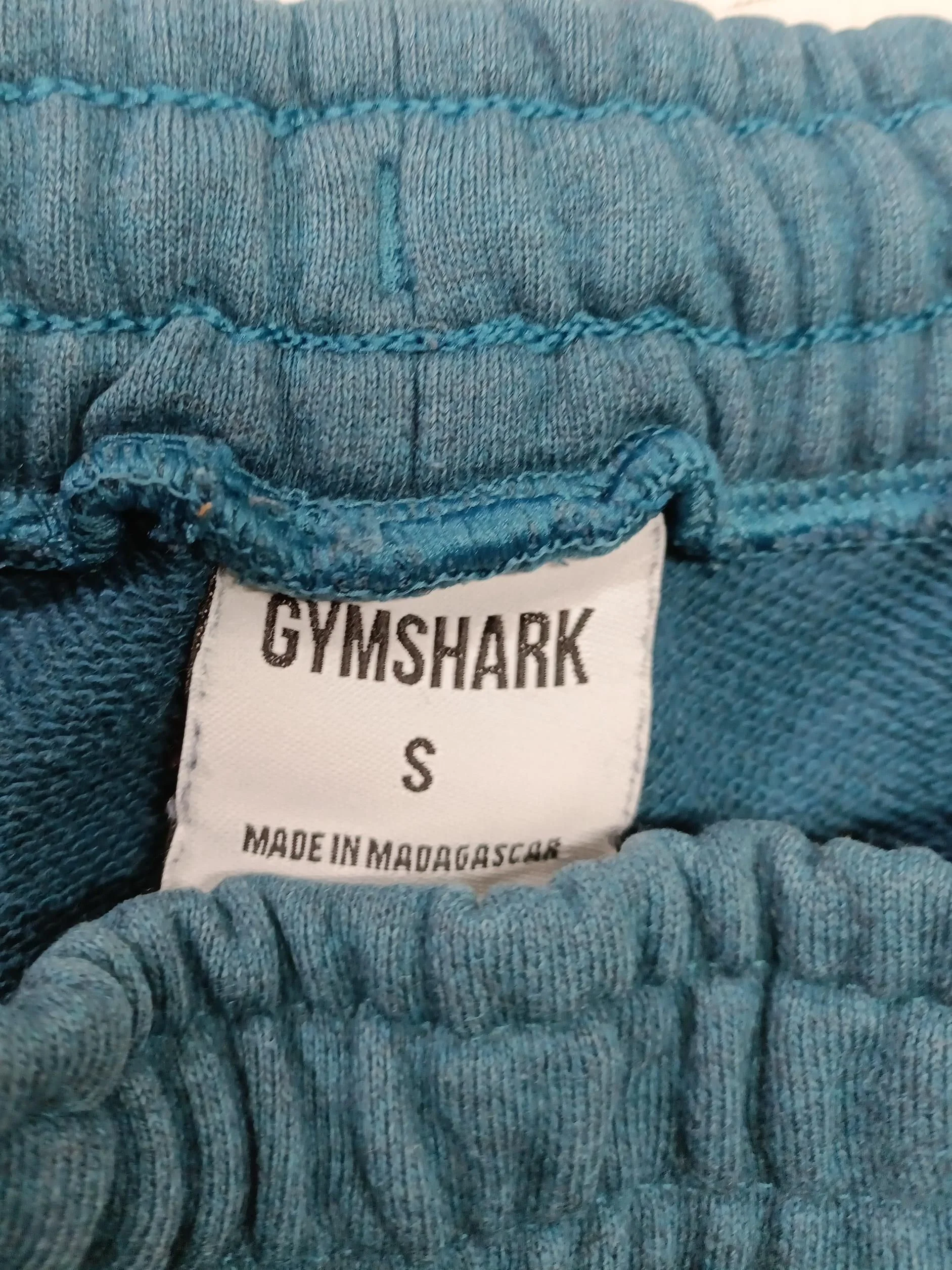 Gymshark Men's Sports Bottoms S Blue 100% Cotton Tapered Sweatpants - Image 6