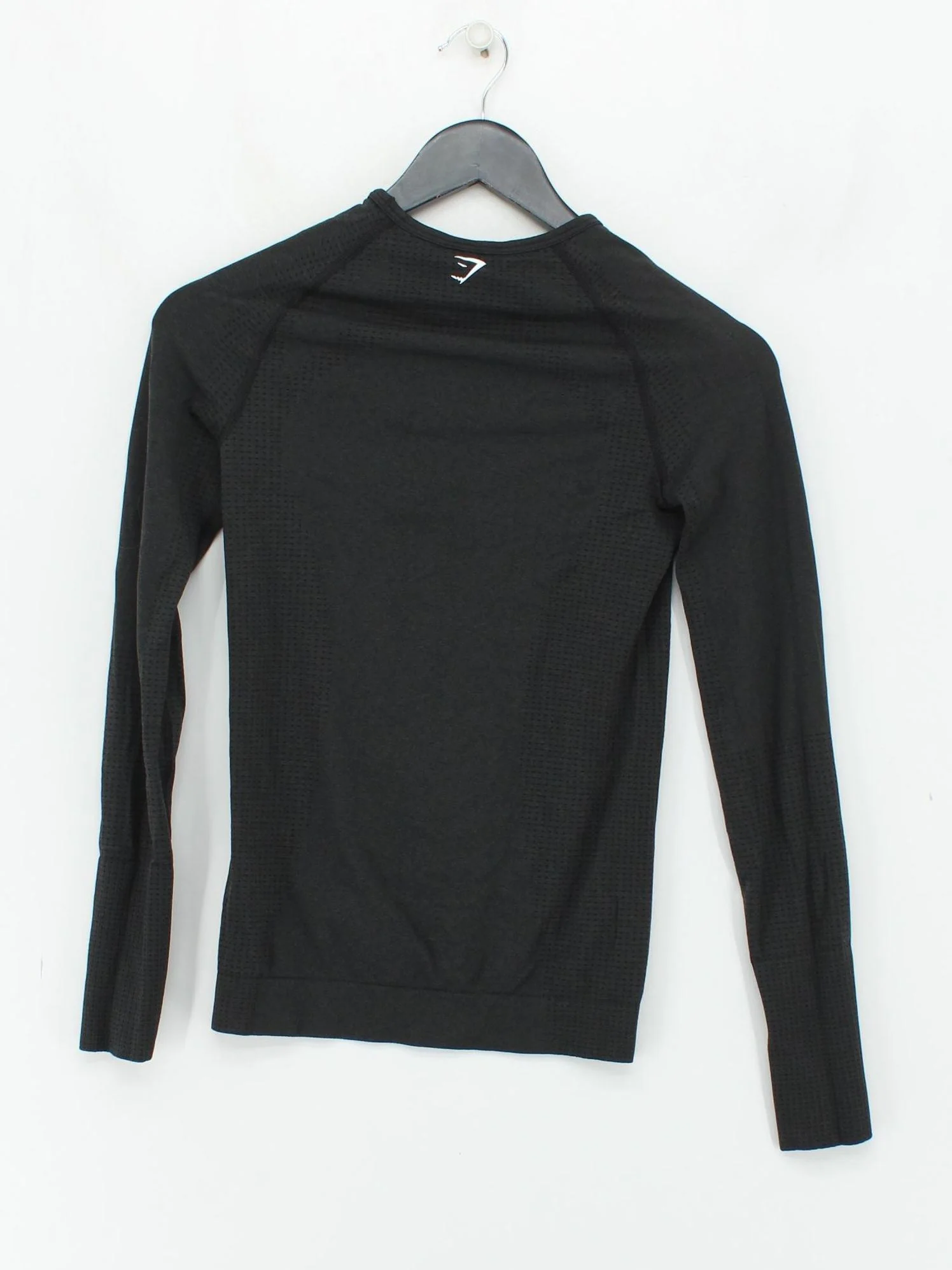 Gymshark Men's T-Shirt L Black Geometric Nylon with Elastane Crew Neck Basic - Image 2