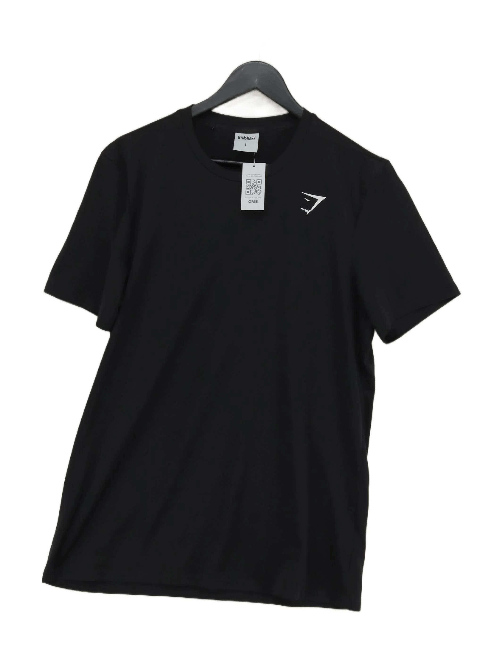 Gymshark Men's T-Shirt L Black Graphic 100% Polyester Round Neck Basic