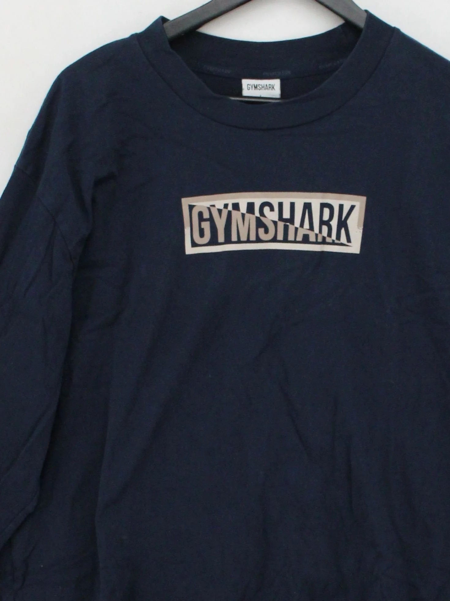Gymshark Men's T-Shirt L Blue Graphic 100% Cotton Round Neck Basic - Image 3