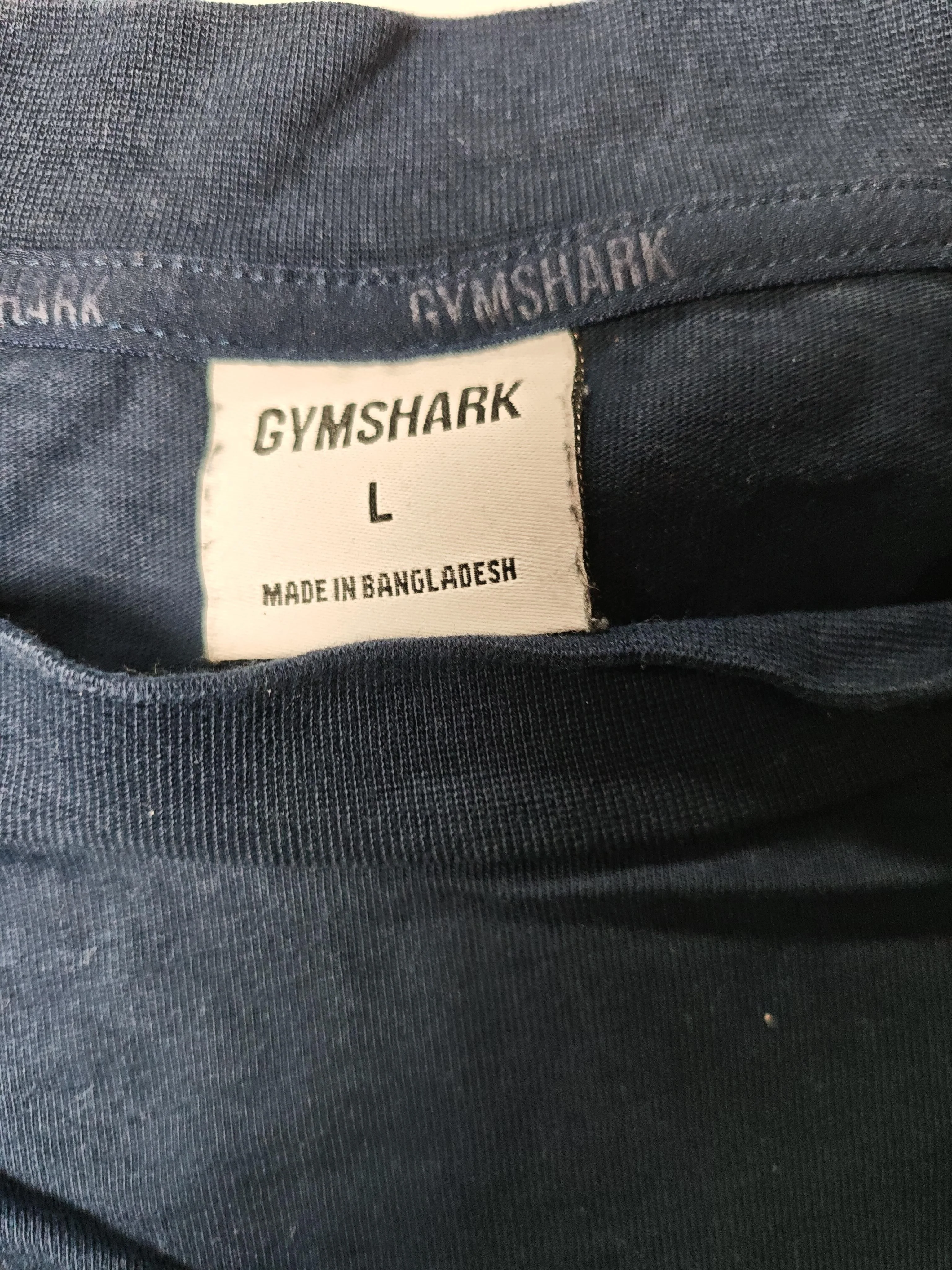 Gymshark Men's T-Shirt L Blue Graphic 100% Cotton Round Neck Basic - Image 5