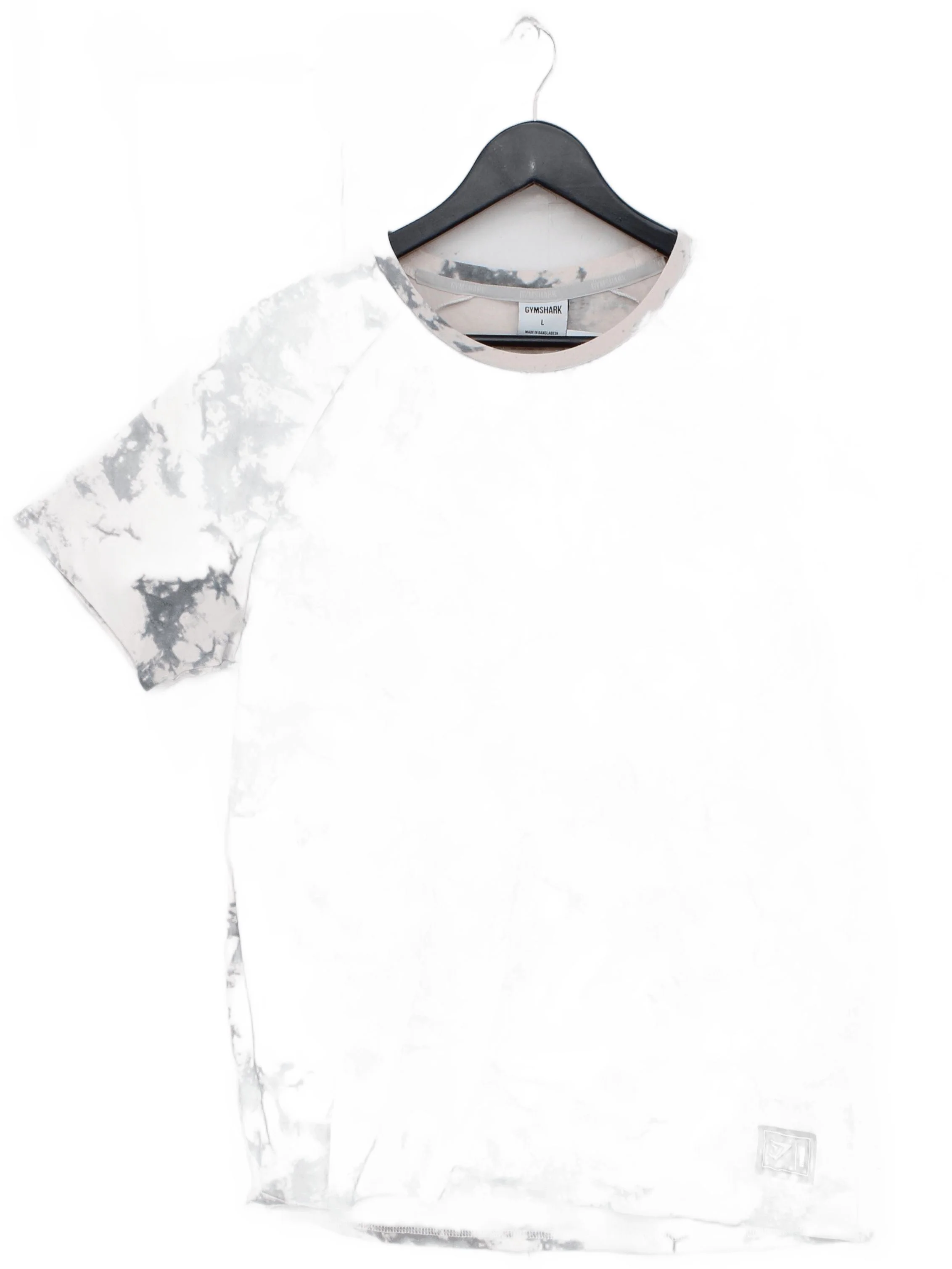 Gymshark Men's T-Shirt L Cream Cotton with Polyester, Elastane Round Neck Basic