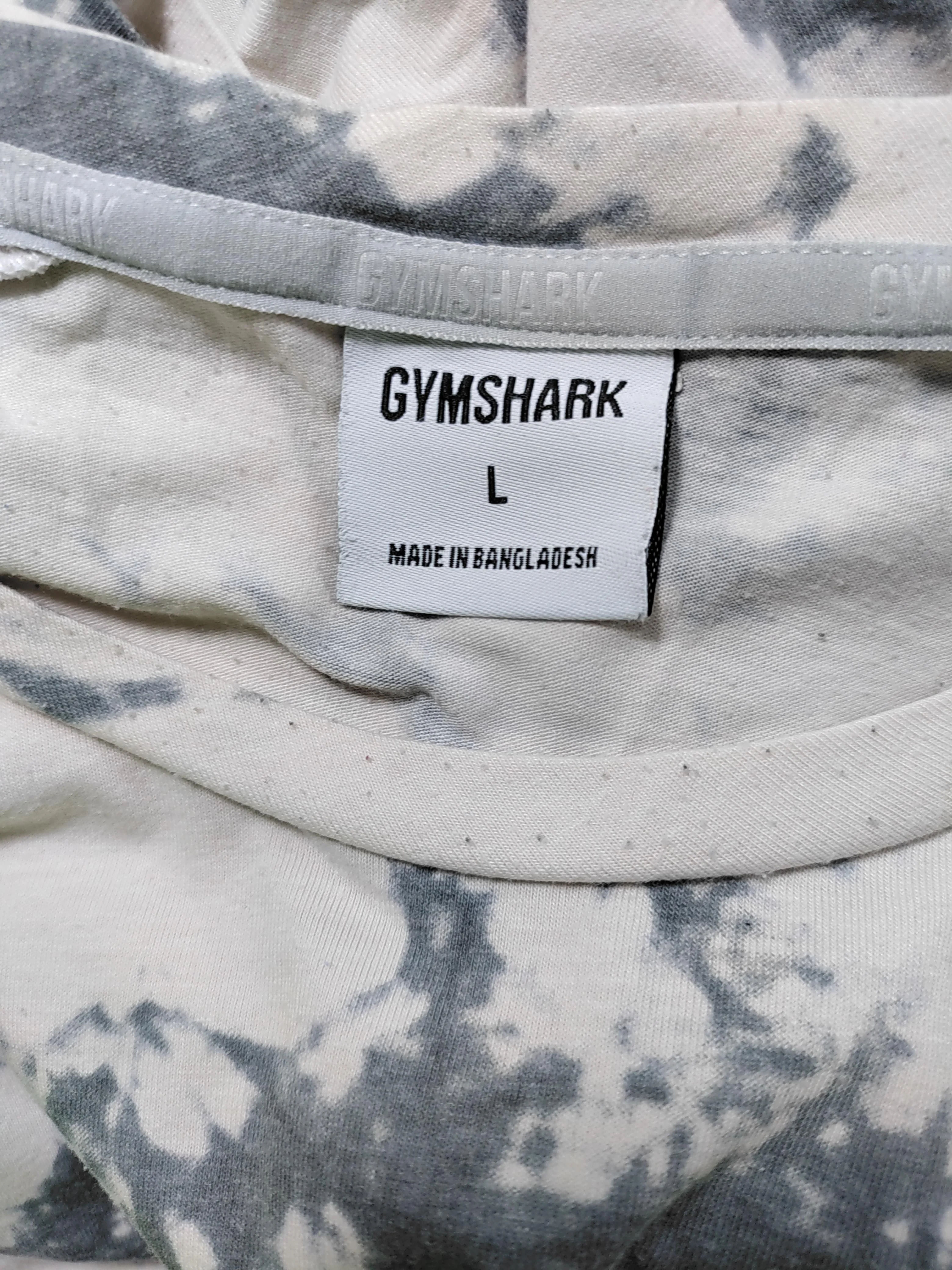 Gymshark Men's T-Shirt L Cream Cotton with Polyester, Elastane Round Neck Basic - Image 5