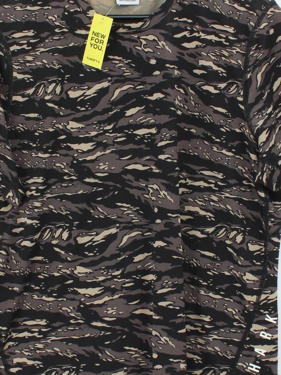 Gymshark Men's T-Shirt L Multi Camo 100% Polyester Round Neck Basic - Image 3