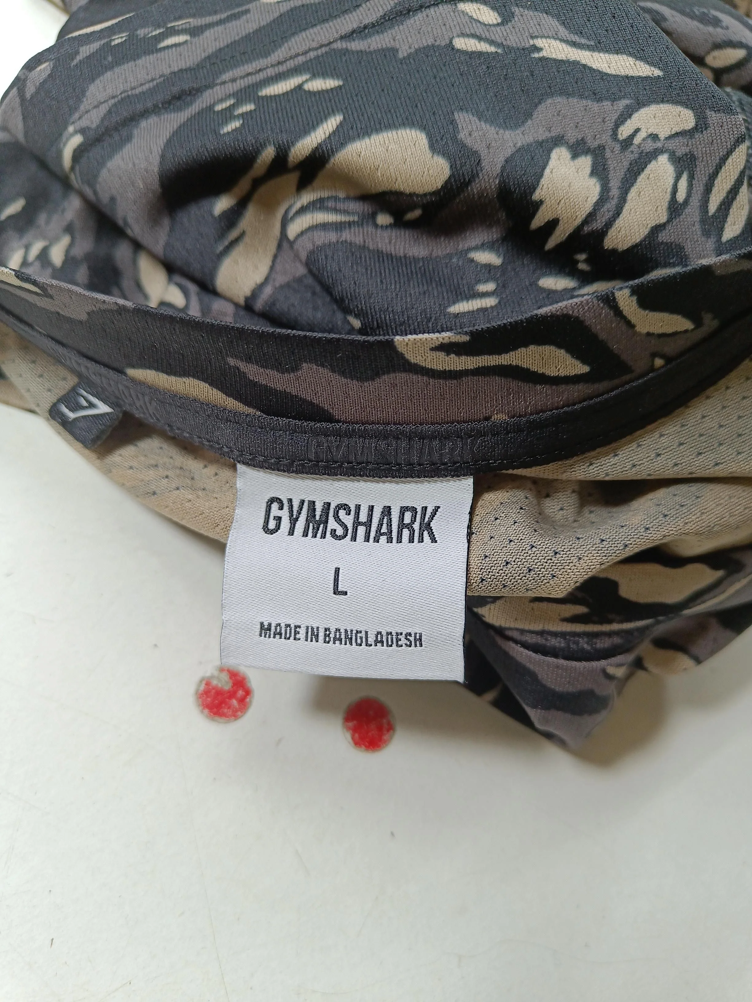 Gymshark Men's T-Shirt L Multi Camo 100% Polyester Round Neck Basic - Image 5