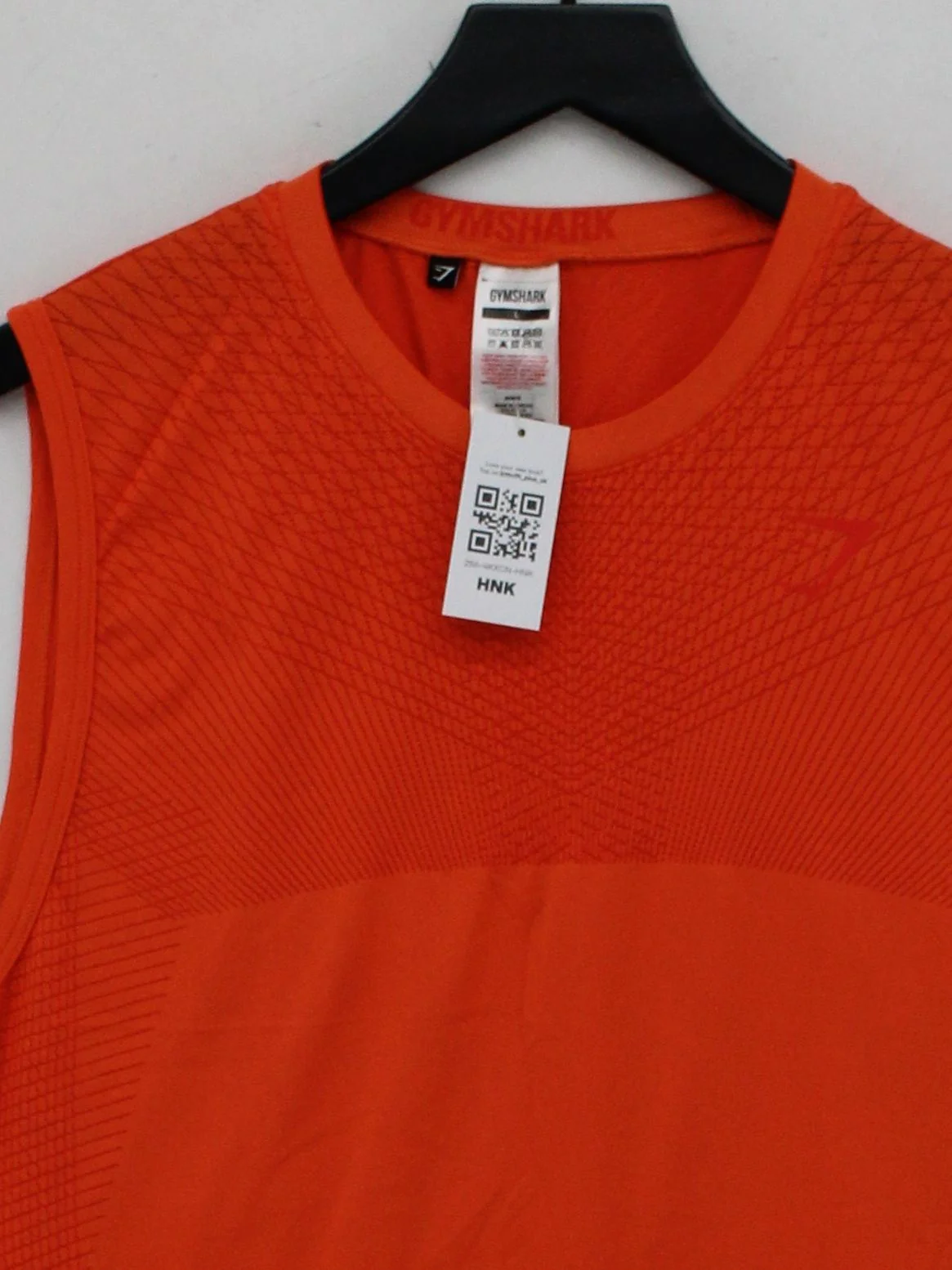 Gymshark Men's T-Shirt L Orange Polyester with Nylon Sleeveless Round Neck Basic - Image 3