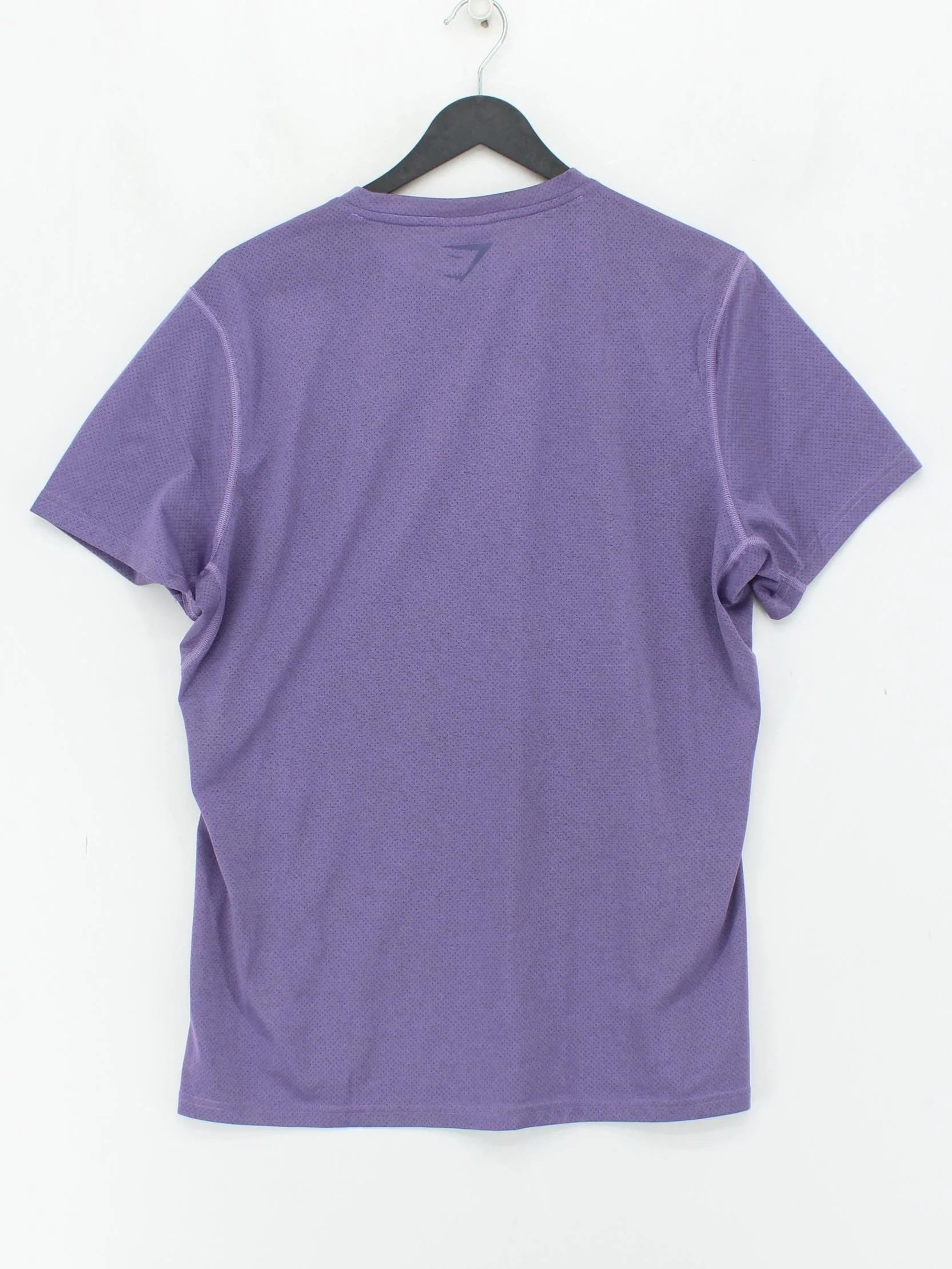 Gymshark Men's T-Shirt L Purple Geometric 100% Polyester Round Neck Basic - Image 2