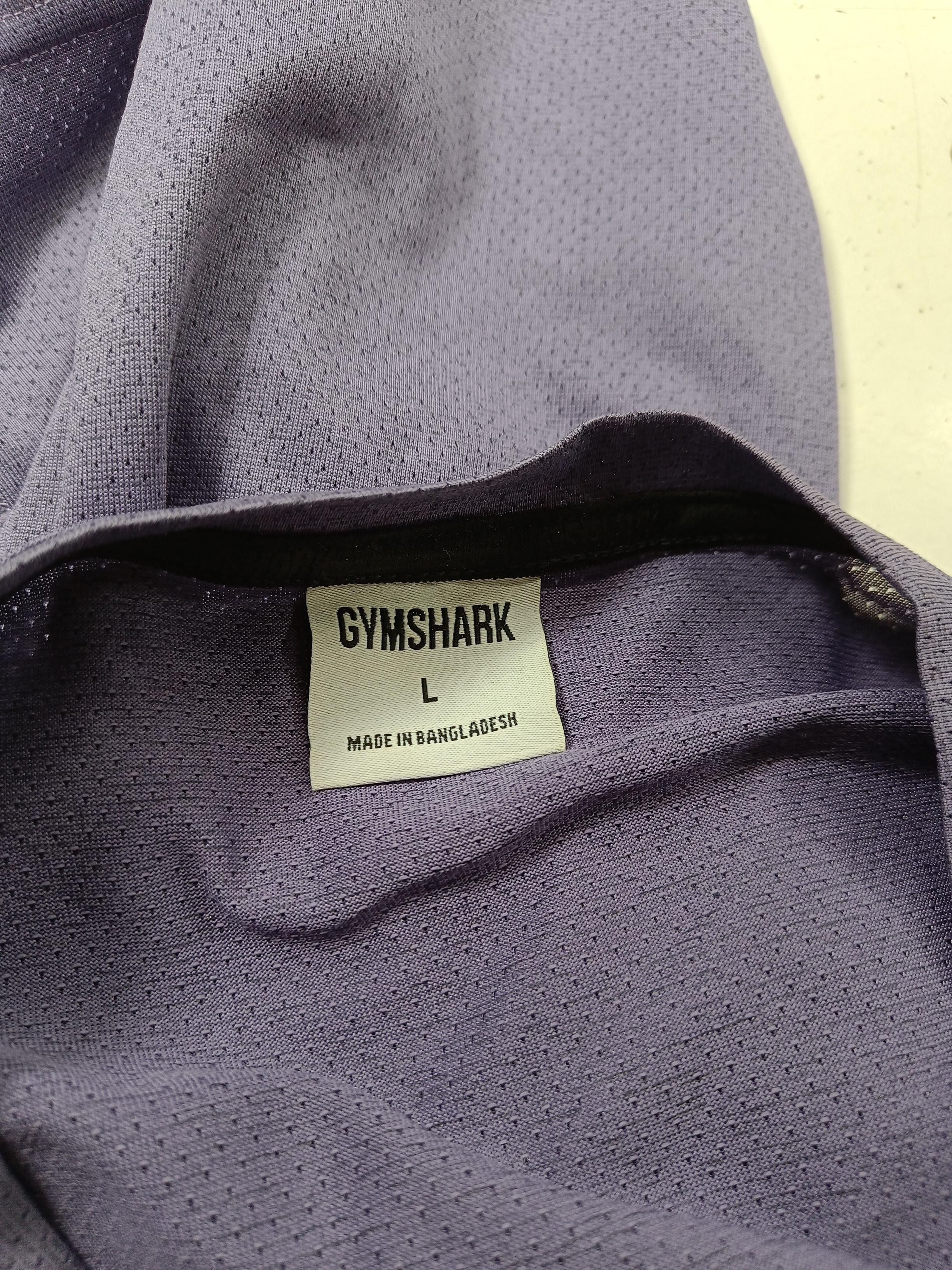 Gymshark Men's T-Shirt L Purple Geometric 100% Polyester Round Neck Basic - Image 5